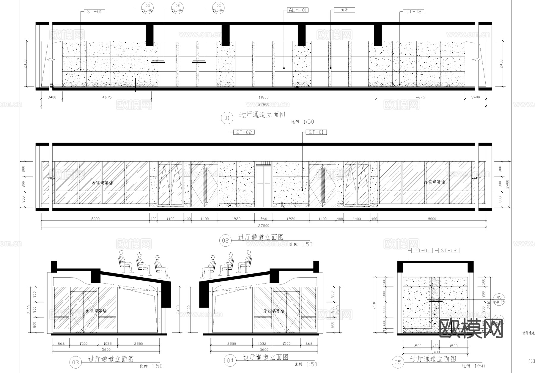 500人报告厅室内装饰CAD施工图整套cad施工图