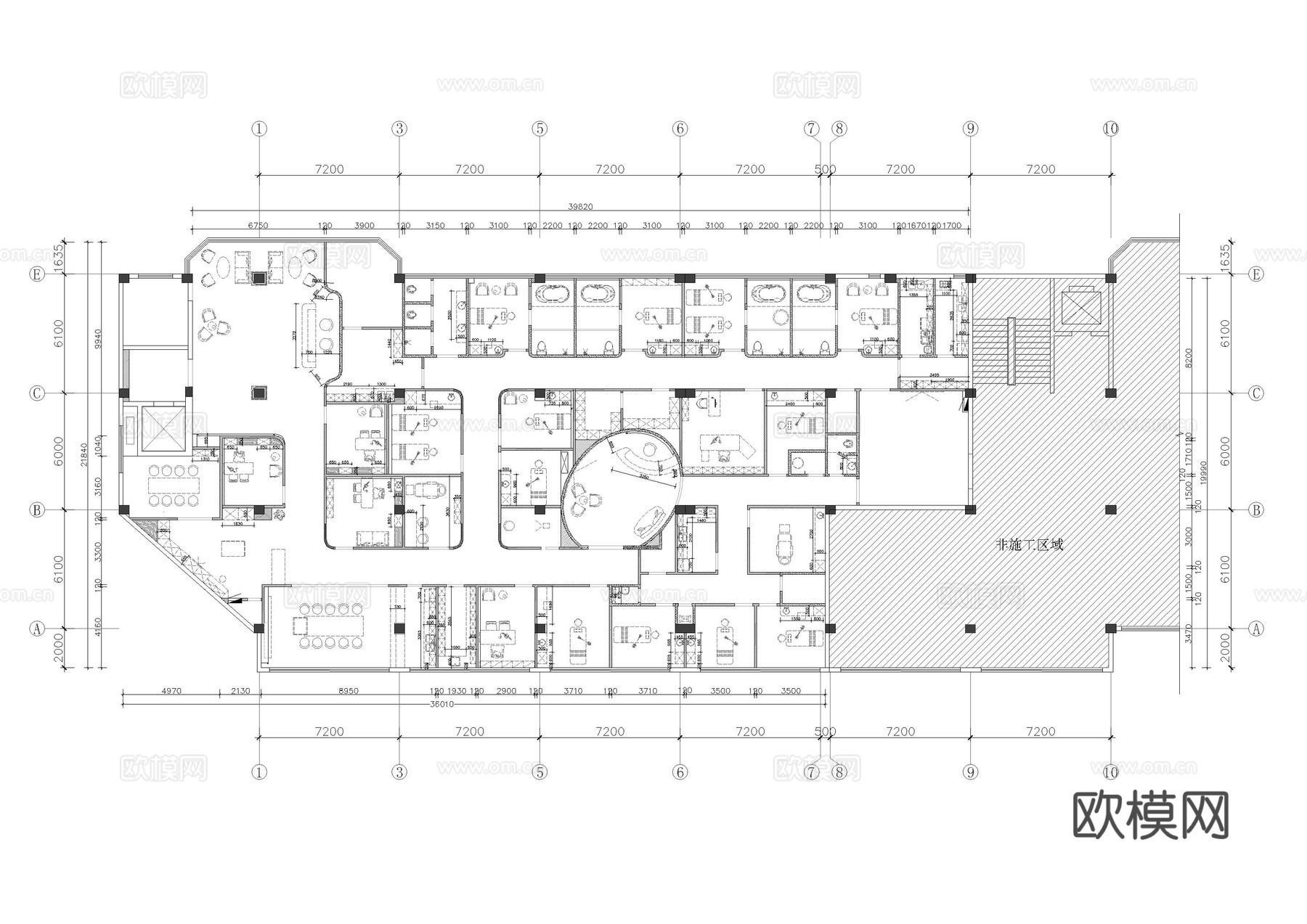 中山医疗美容施工图cad施工图