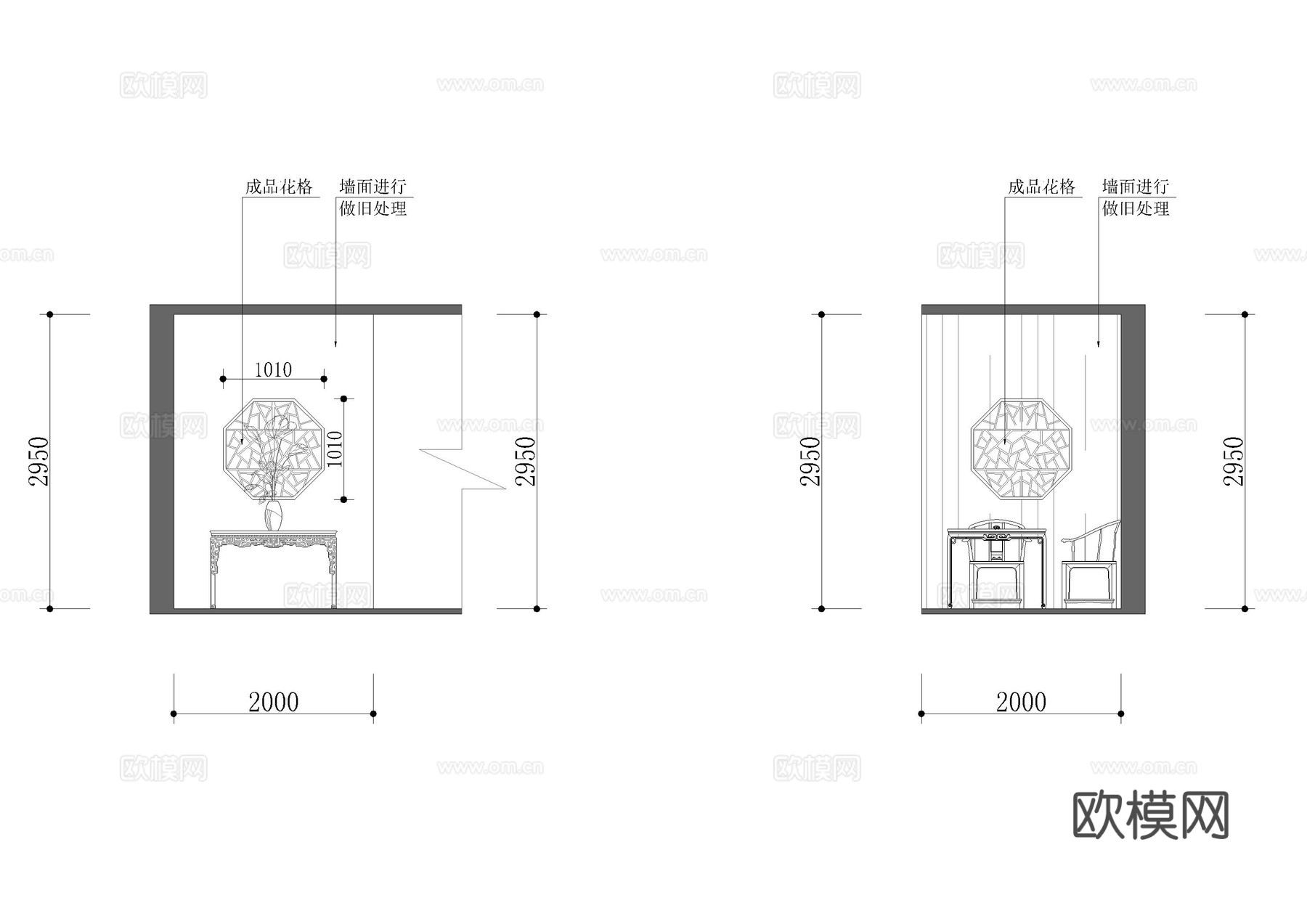 三层茶叶店平面方案cad施工图