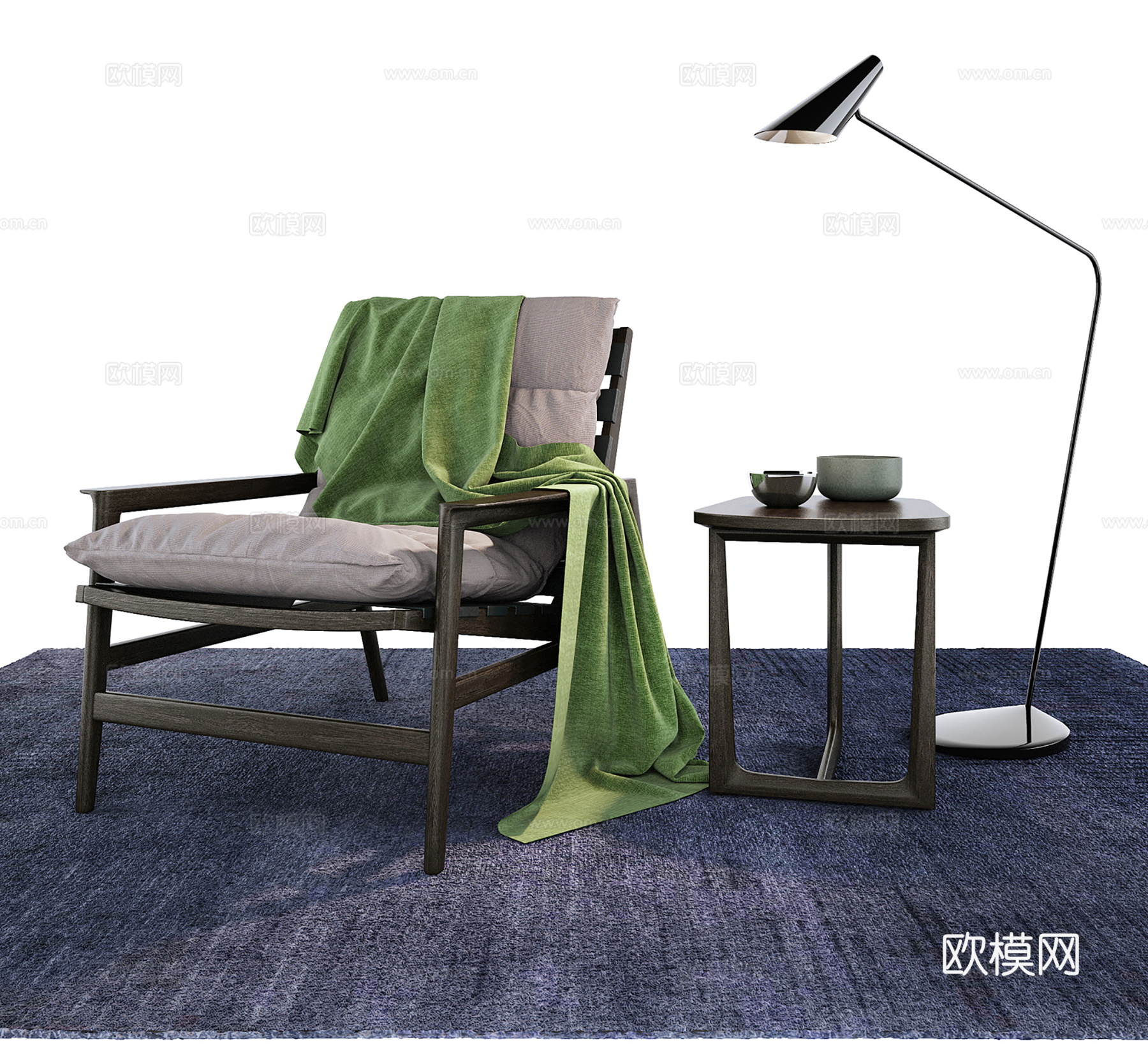 现代休闲椅子3d模型下载（渲染图2）