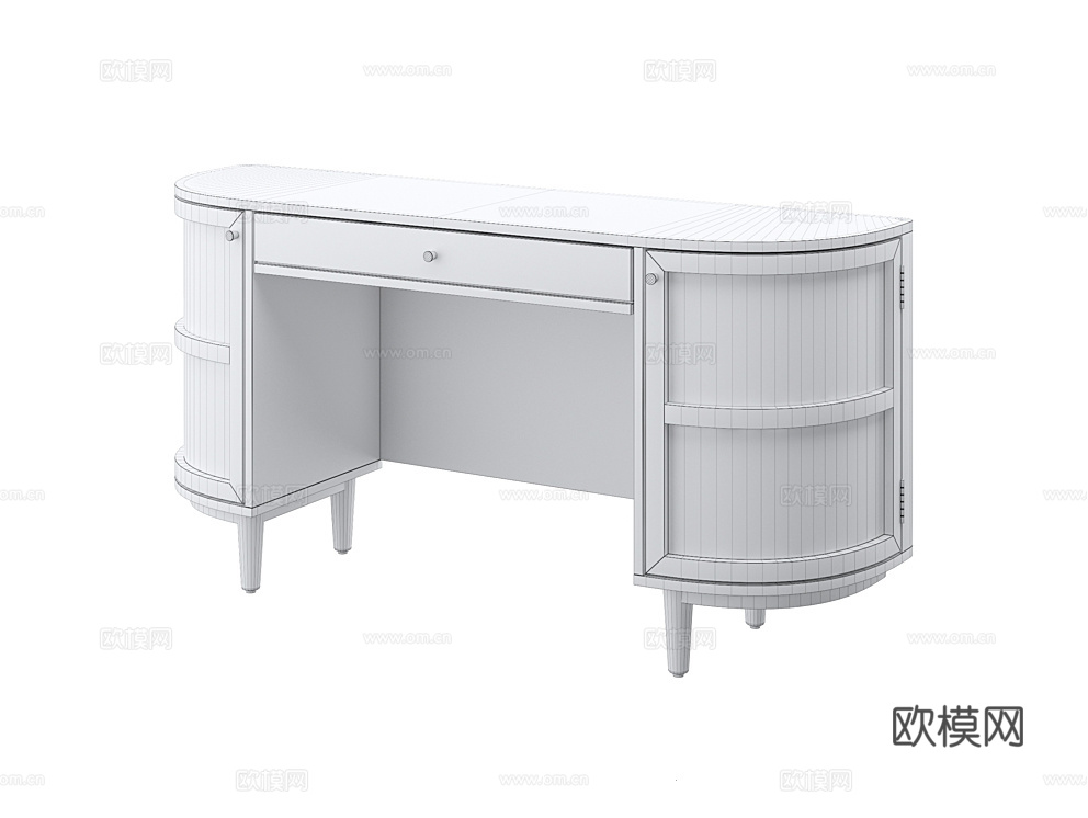 LoftDesigne 中古风书桌3d模型下载（渲染图2）