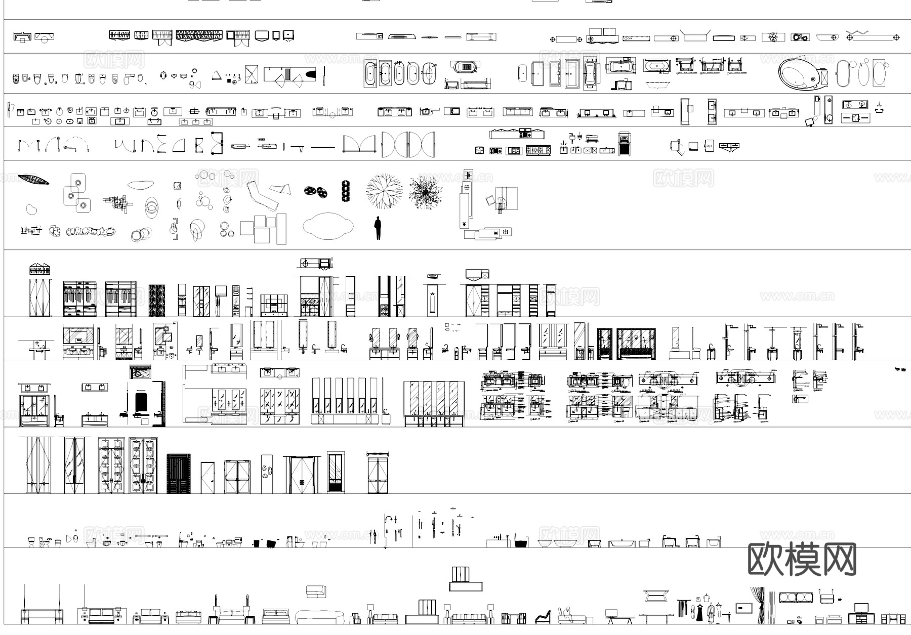 室内家具墙面洗手池综合CAD工装图库cad施工图