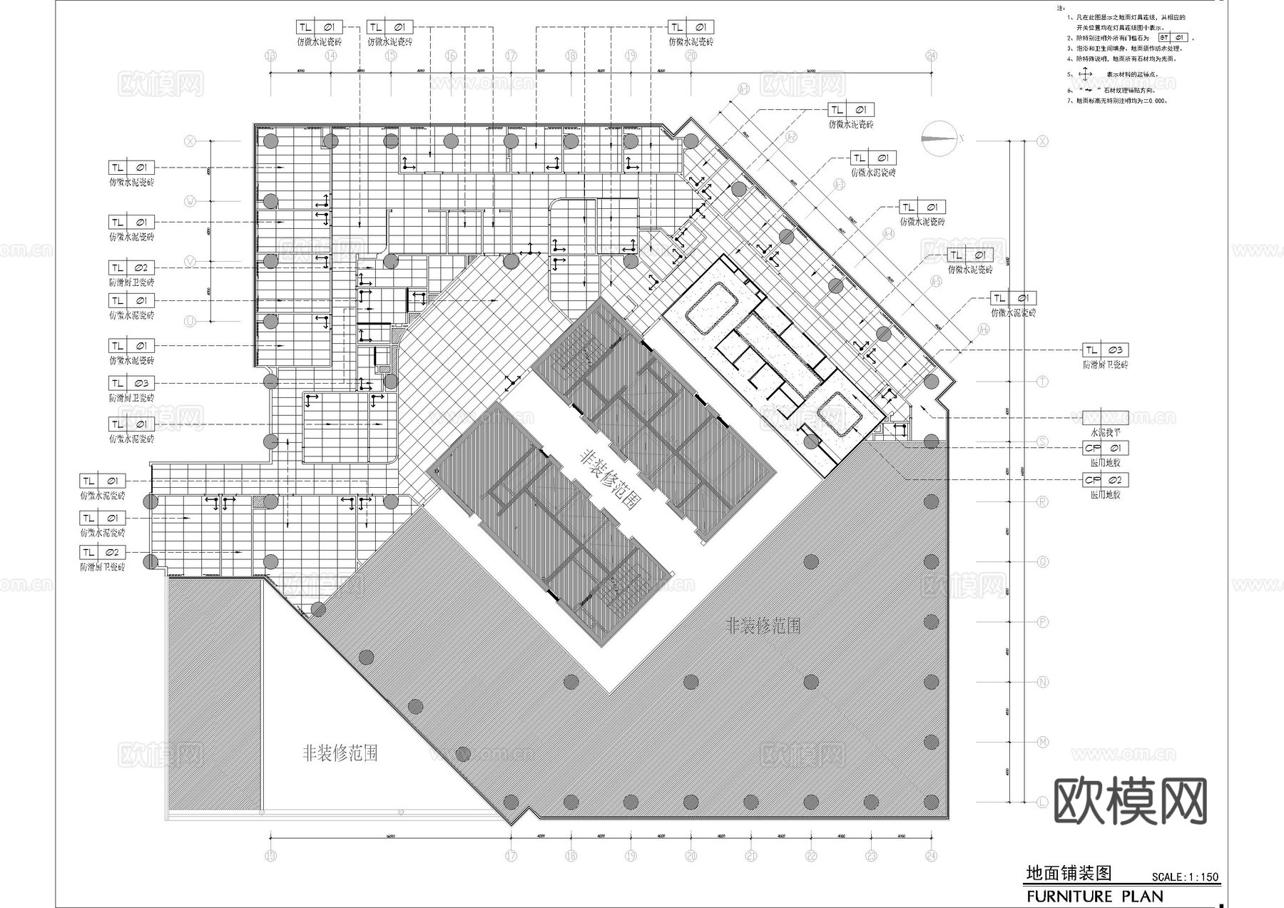现代整形美容医疗医院施工图cad施工图