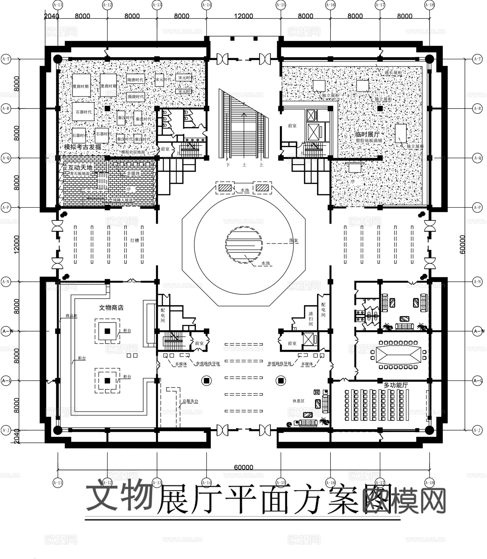 文物展厅平面图CADcad施工图