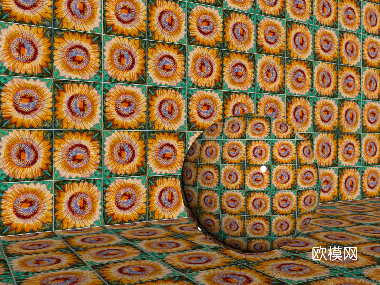 法式拼花瓷砖 厨房瓷砖 洗手间瓷砖 地砖 墙砖 花砖su模型