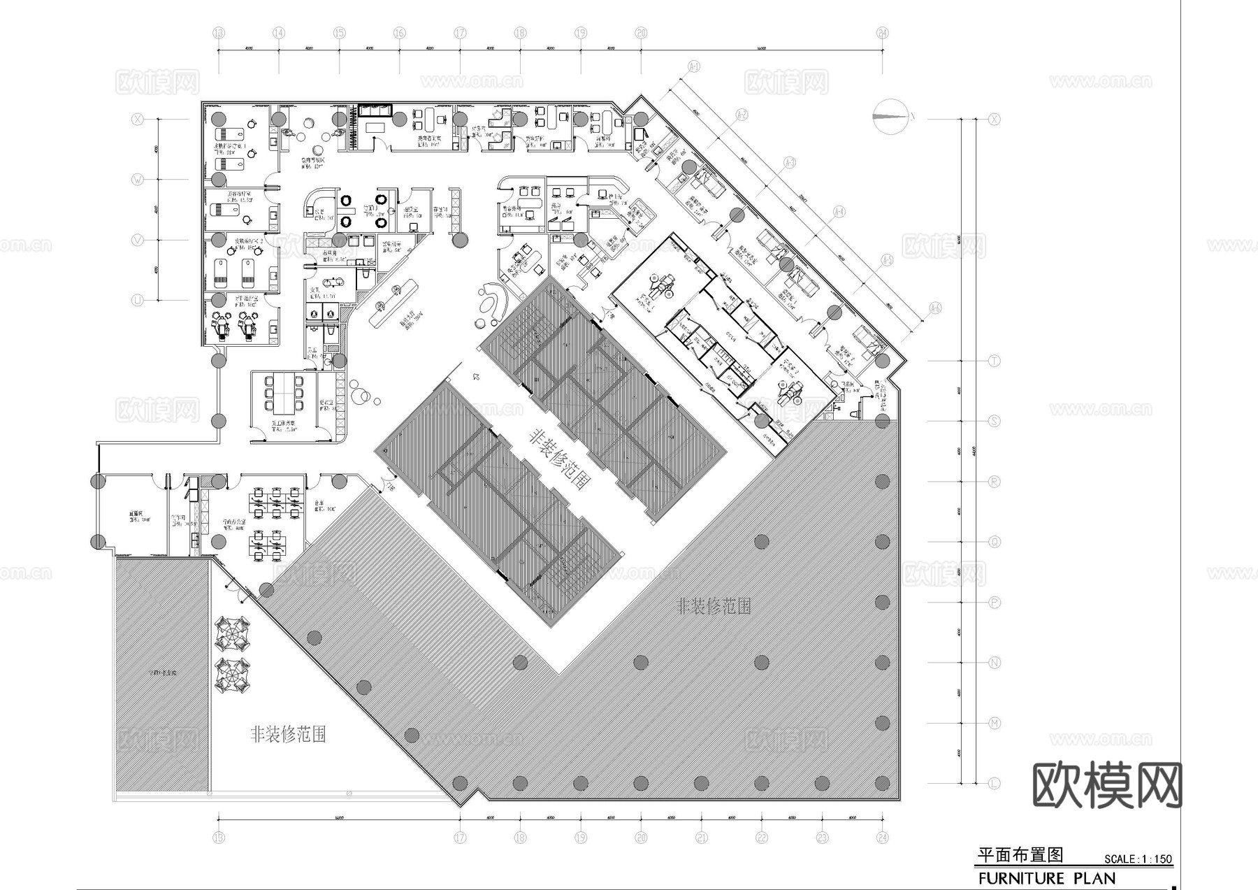 现代整形美容医疗医院施工图cad施工图