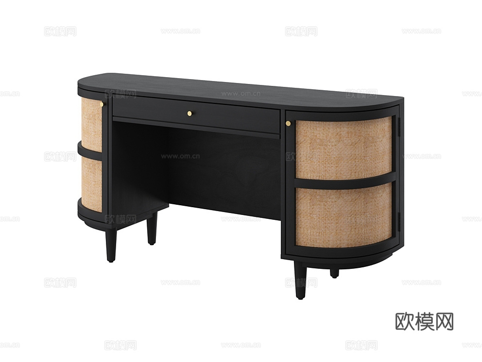 LoftDesigne 中古风书桌3d模型下载（渲染图1）