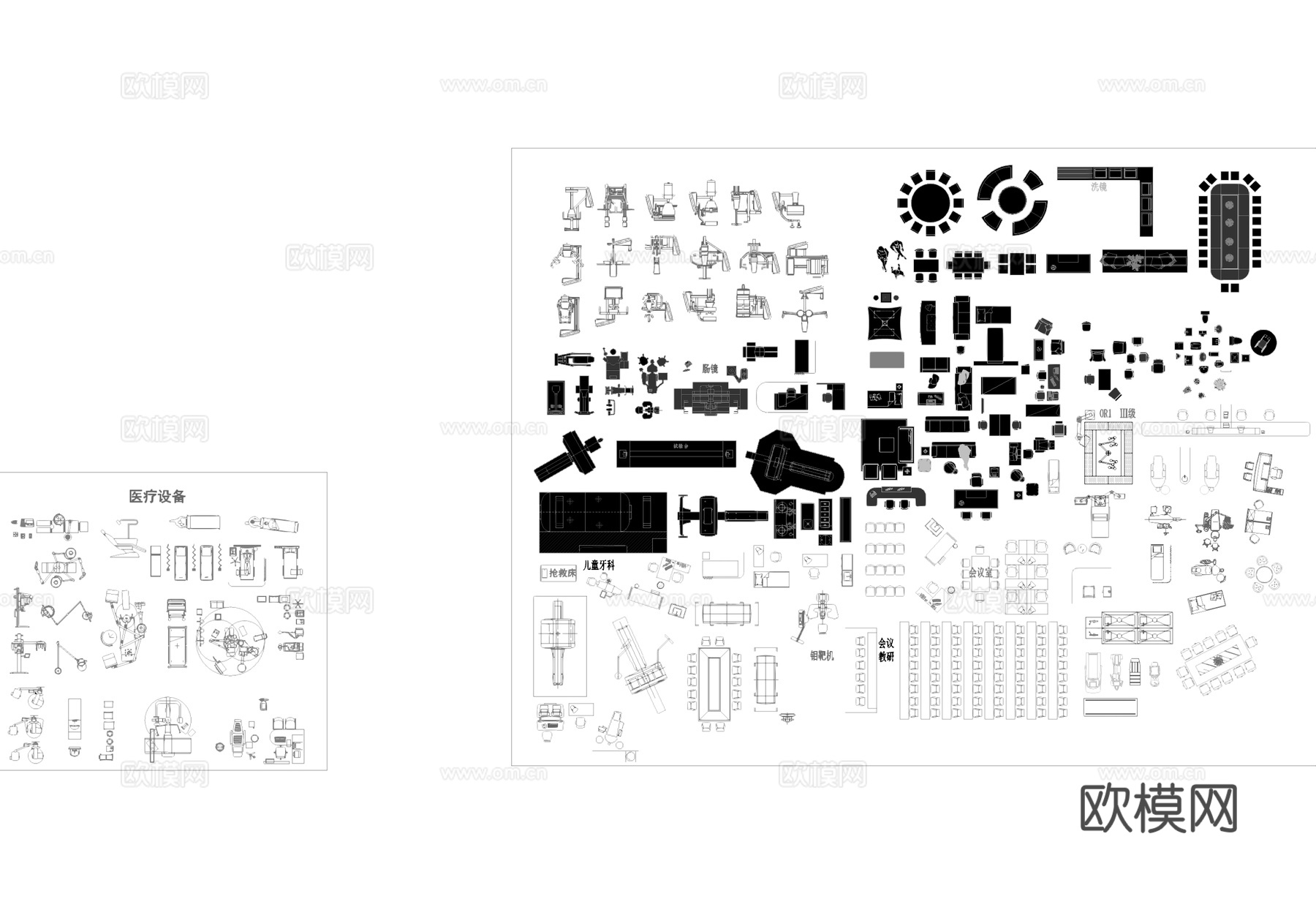 医疗器械设备CAD图库cad施工图