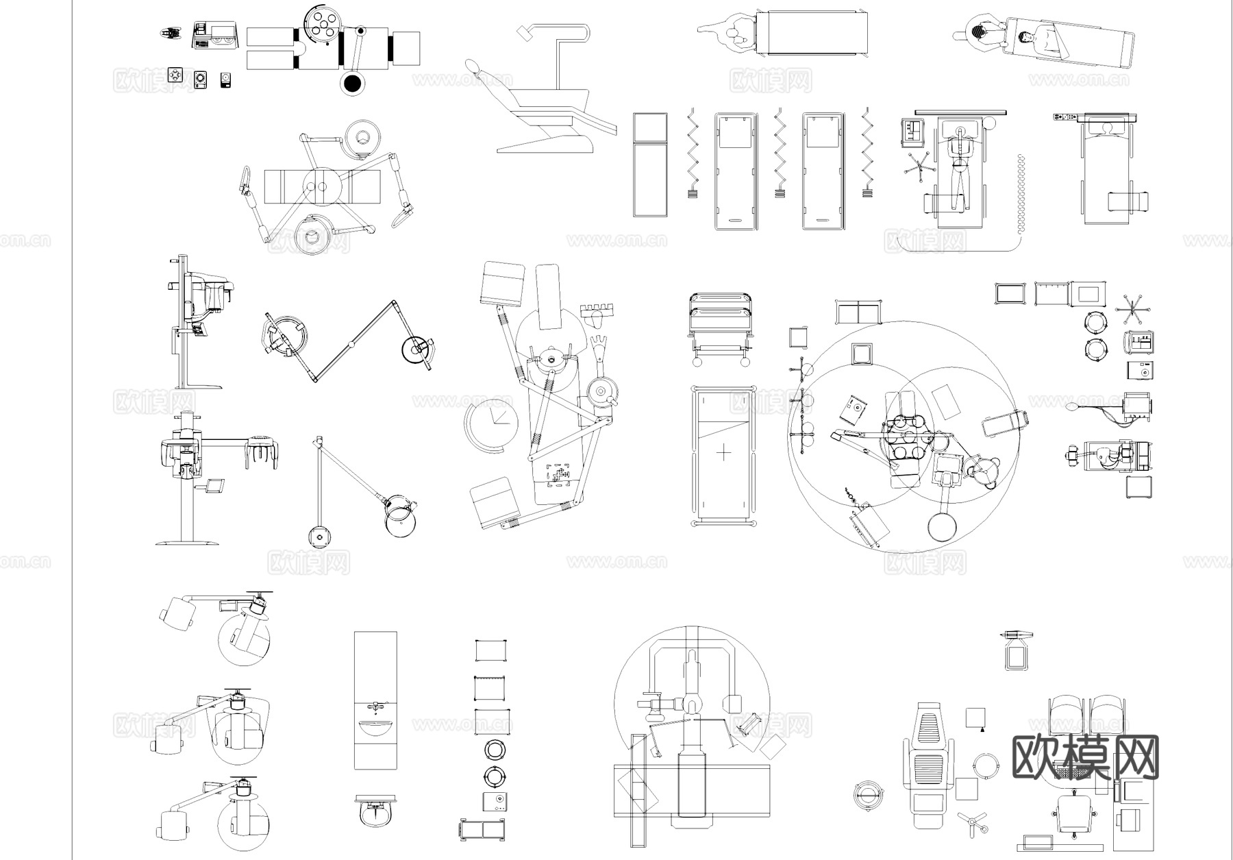医疗器械设备CAD图库cad施工图