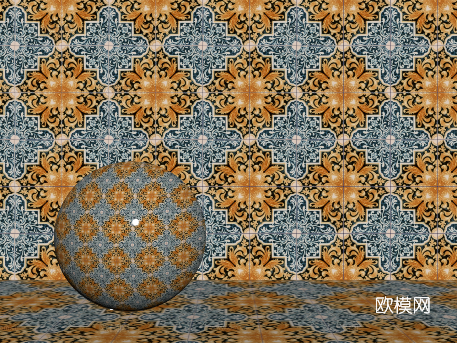 法式拼花瓷砖 厨房瓷砖 洗手间瓷砖 地砖 墙砖 花砖su模型