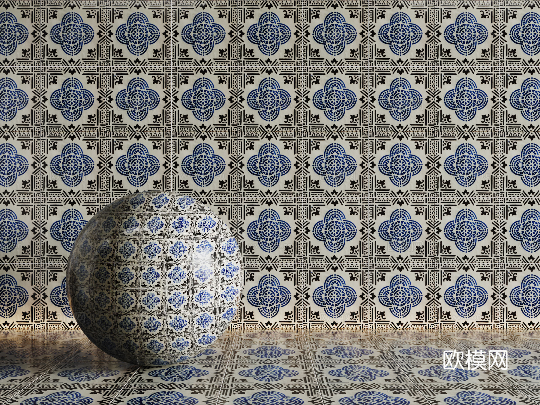 法式拼花瓷砖 厨房瓷砖 洗手间瓷砖 地砖 墙砖 花砖su模型