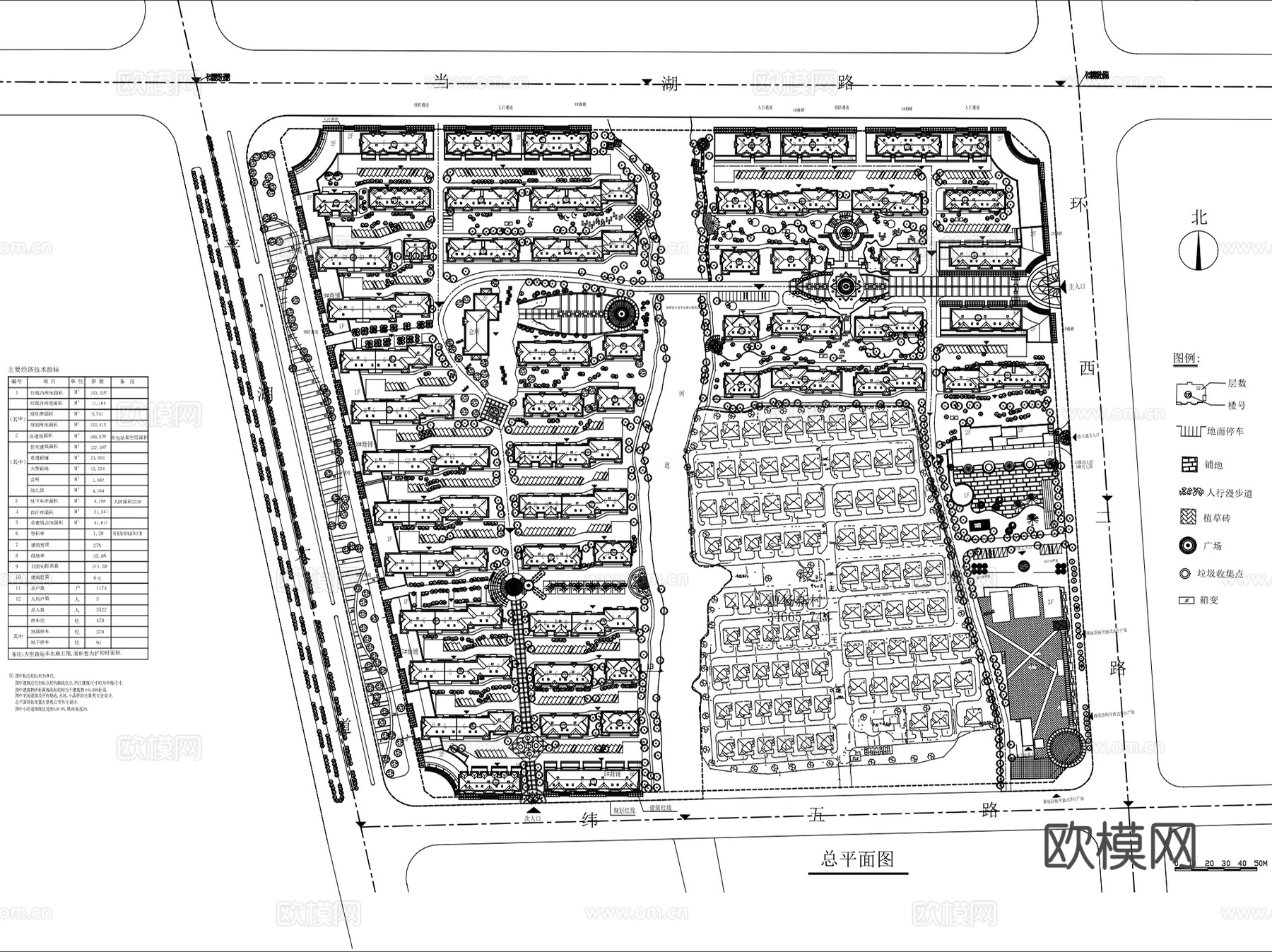 大区住宅景观规划总平面CAD施工图集 80套cad施工图