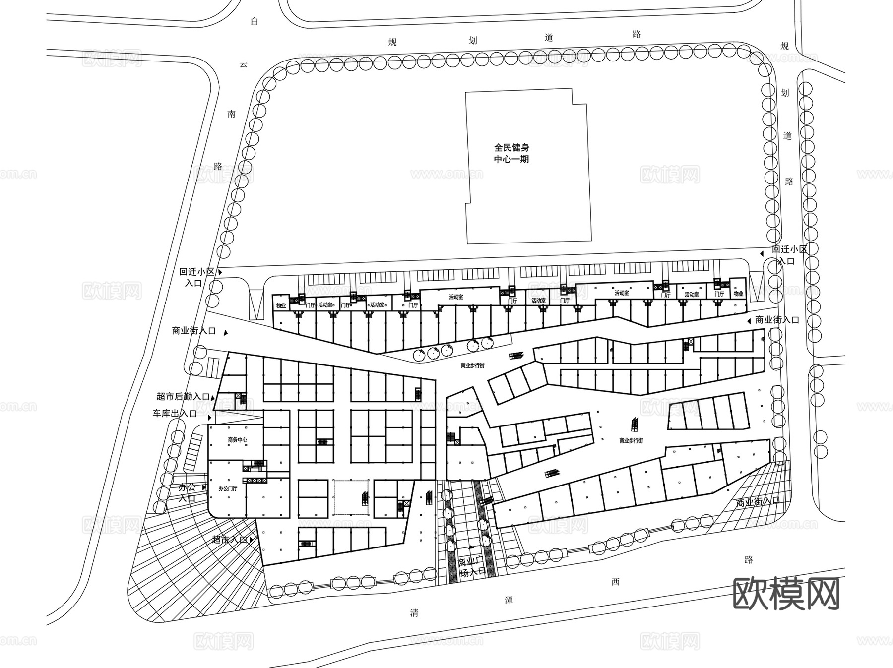 常州商业综合体建筑平面CAD施工图+文本+SUcad施工图