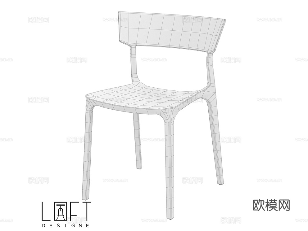 LoftDesigne 餐椅 椅子3d模型下载（渲染图2）