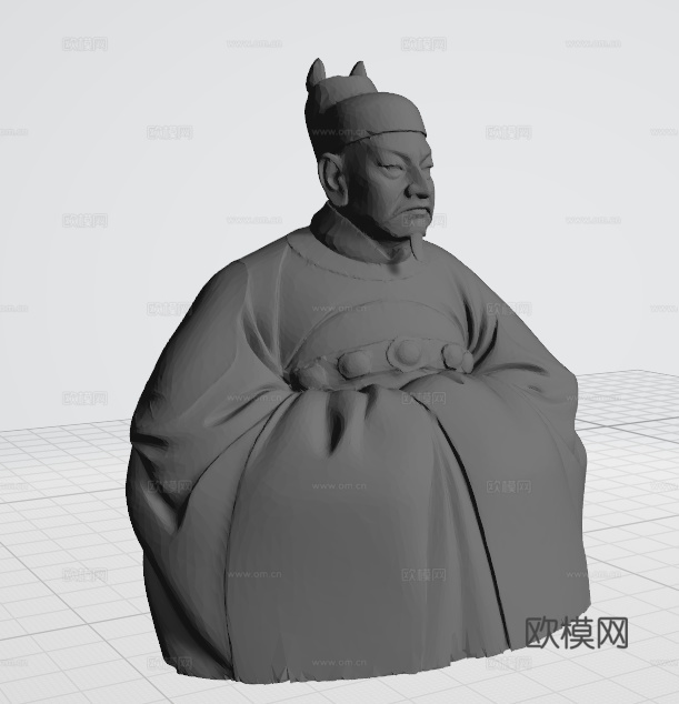 吴越王钱弘俶3d模型3d模型下载（渲染图1）