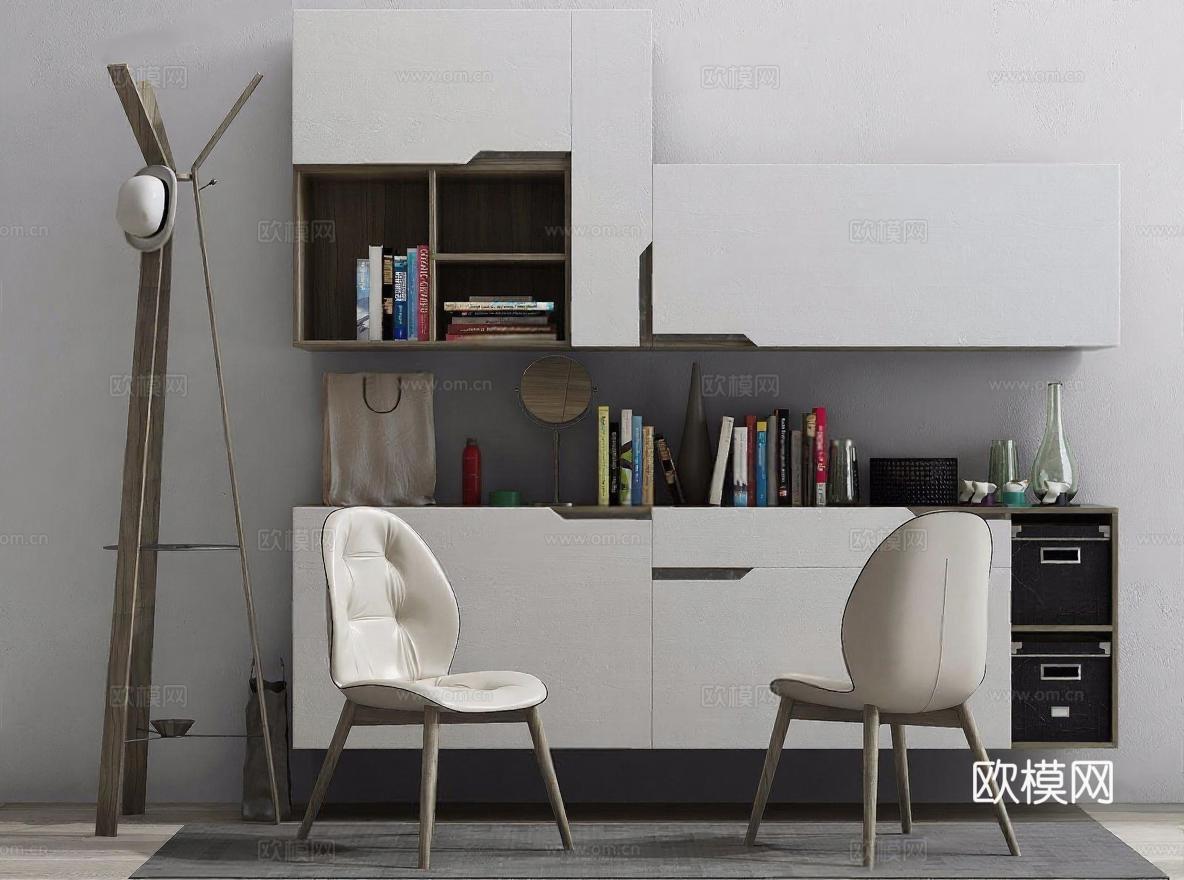 现代简约家居设计 灰白风格室内装饰艺术免费3d模型下载
