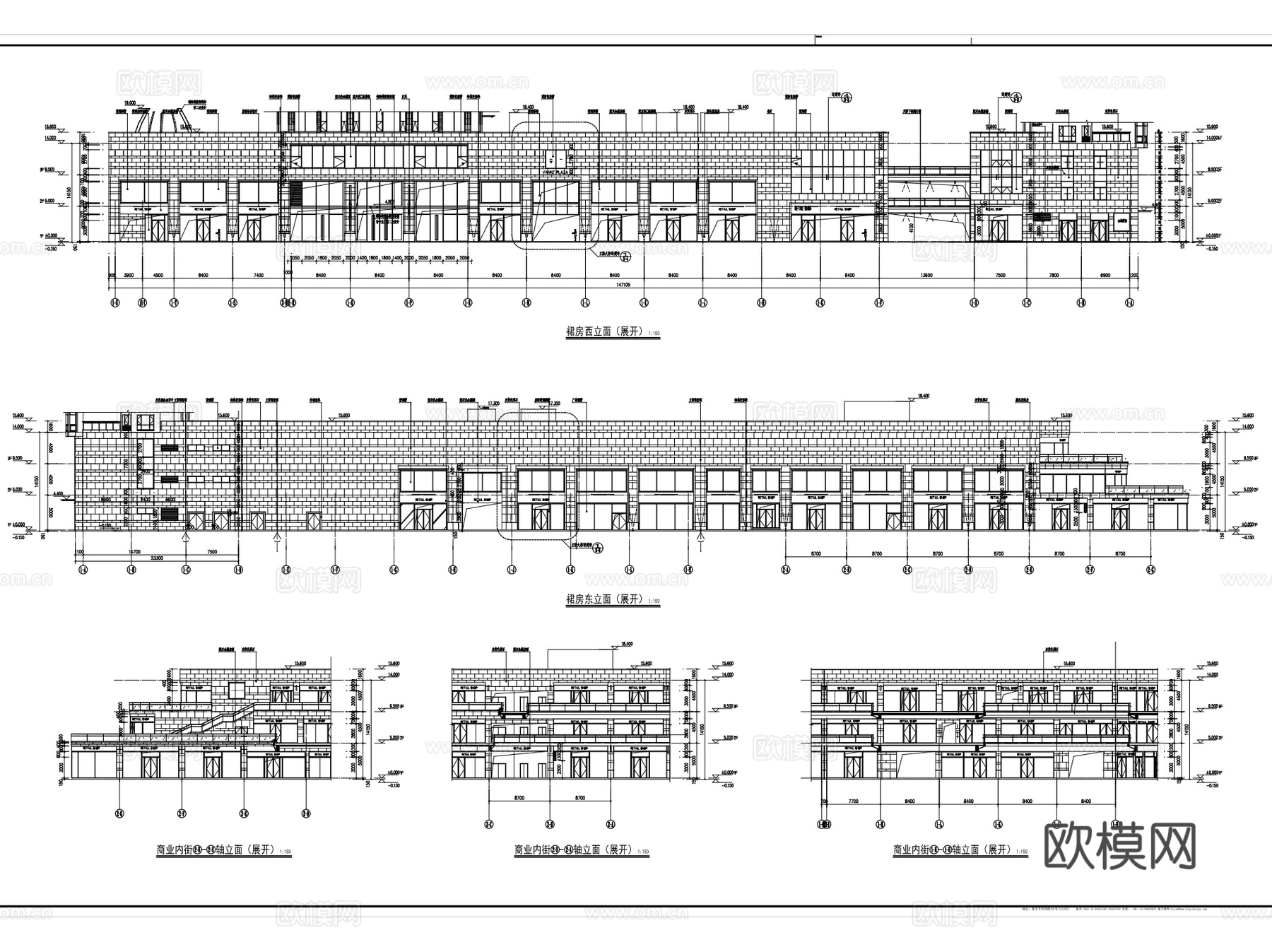 苏州万科城市商住综合体建筑CAD施工图+SU+文本cad施工图