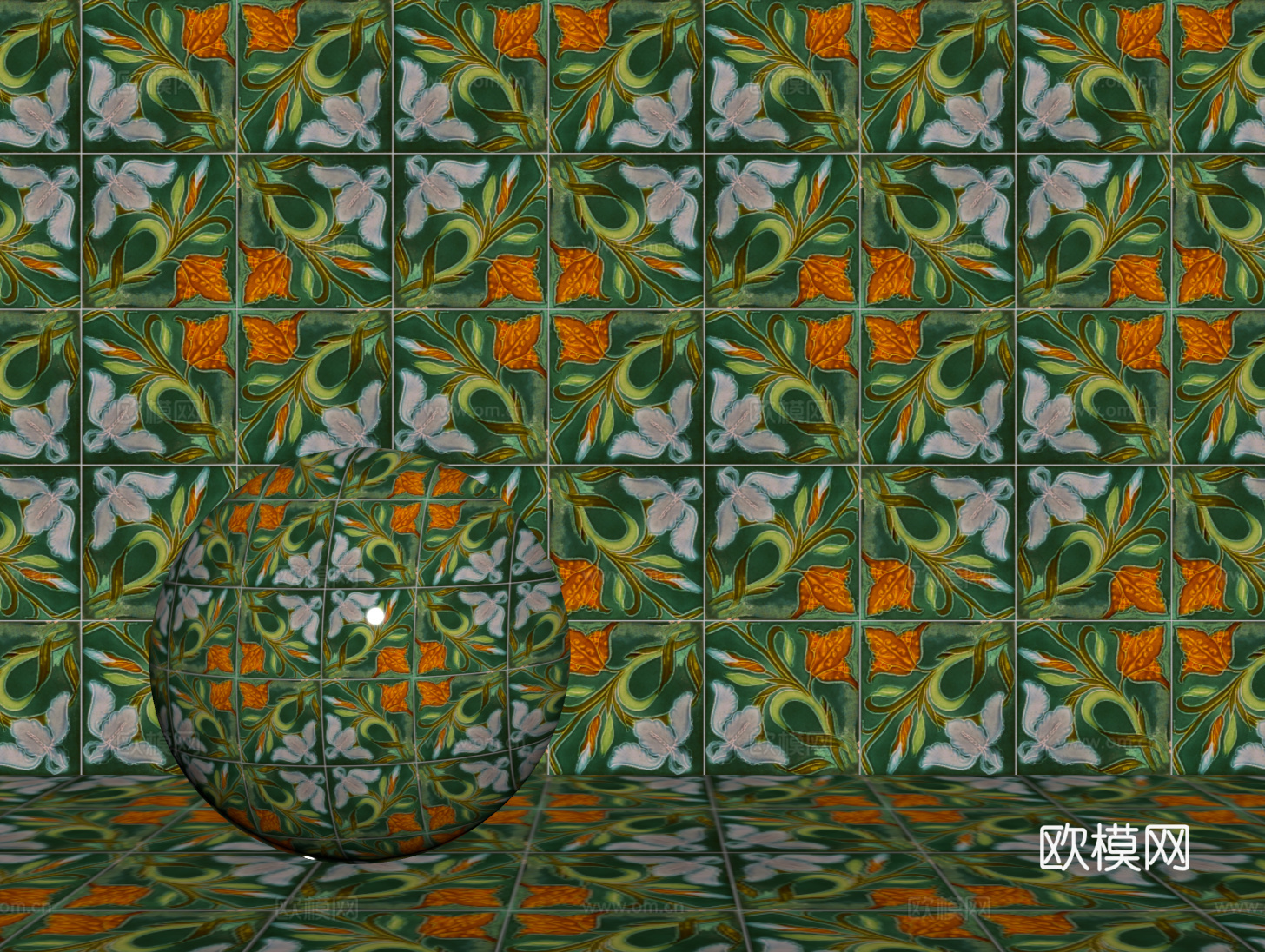 法式拼花瓷砖 厨房瓷砖 洗手间瓷砖 地砖 墙砖 花砖su模型