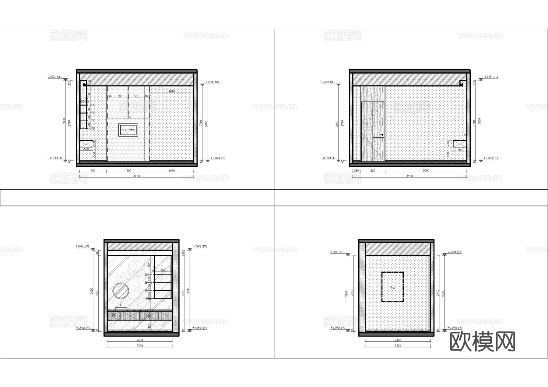 中山医美诊所施工图cad施工图