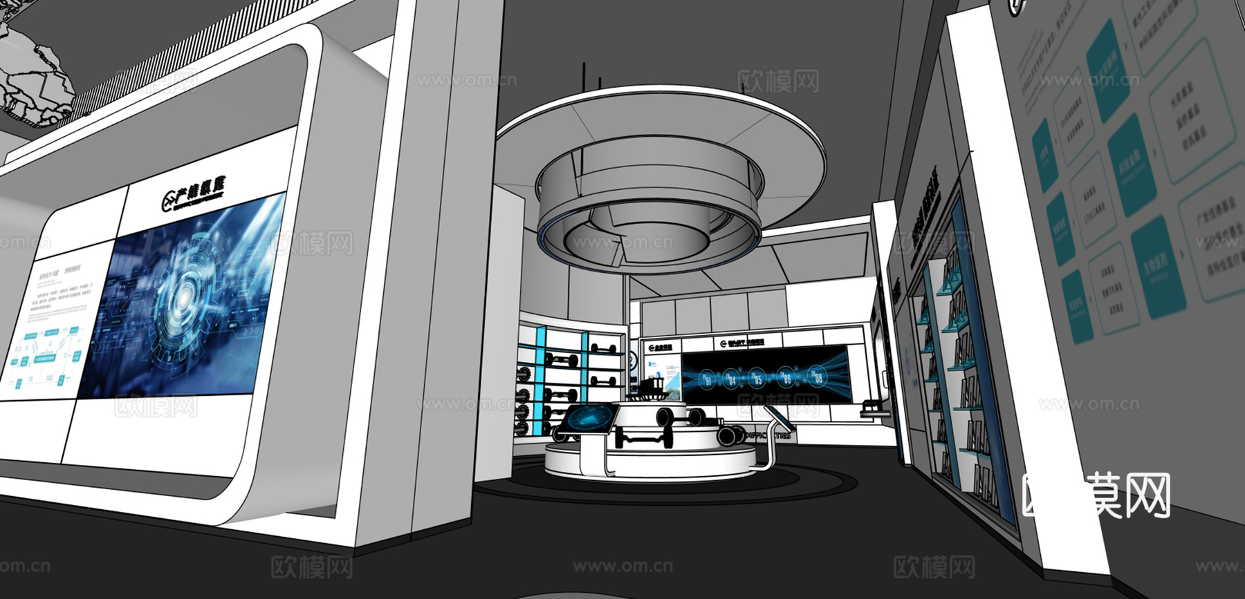 现代科技展厅su模型