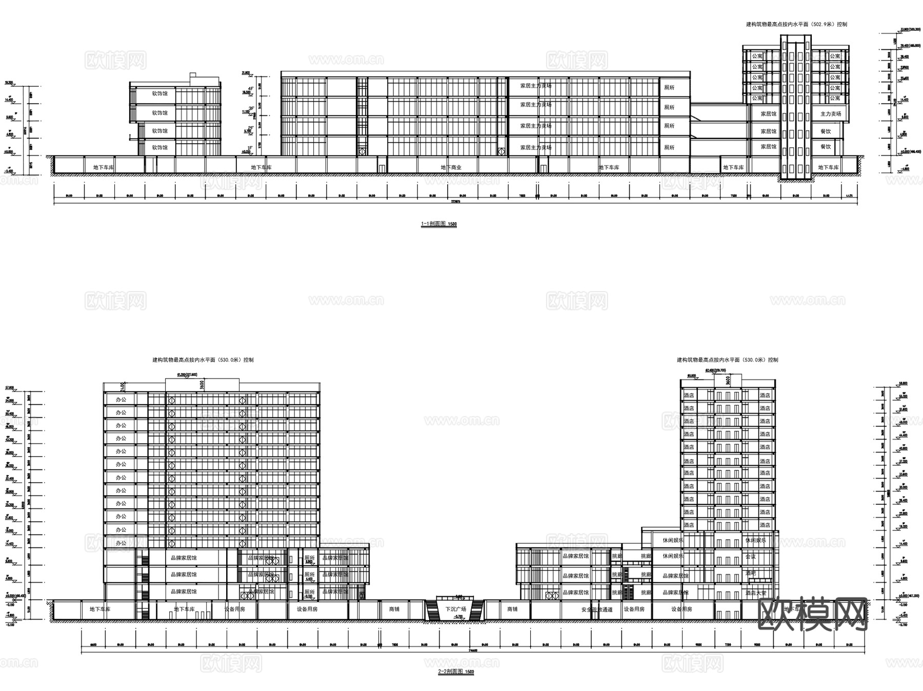 恩施时代家具城商住办综合体建筑CAD施工图整套+文本cad施工图