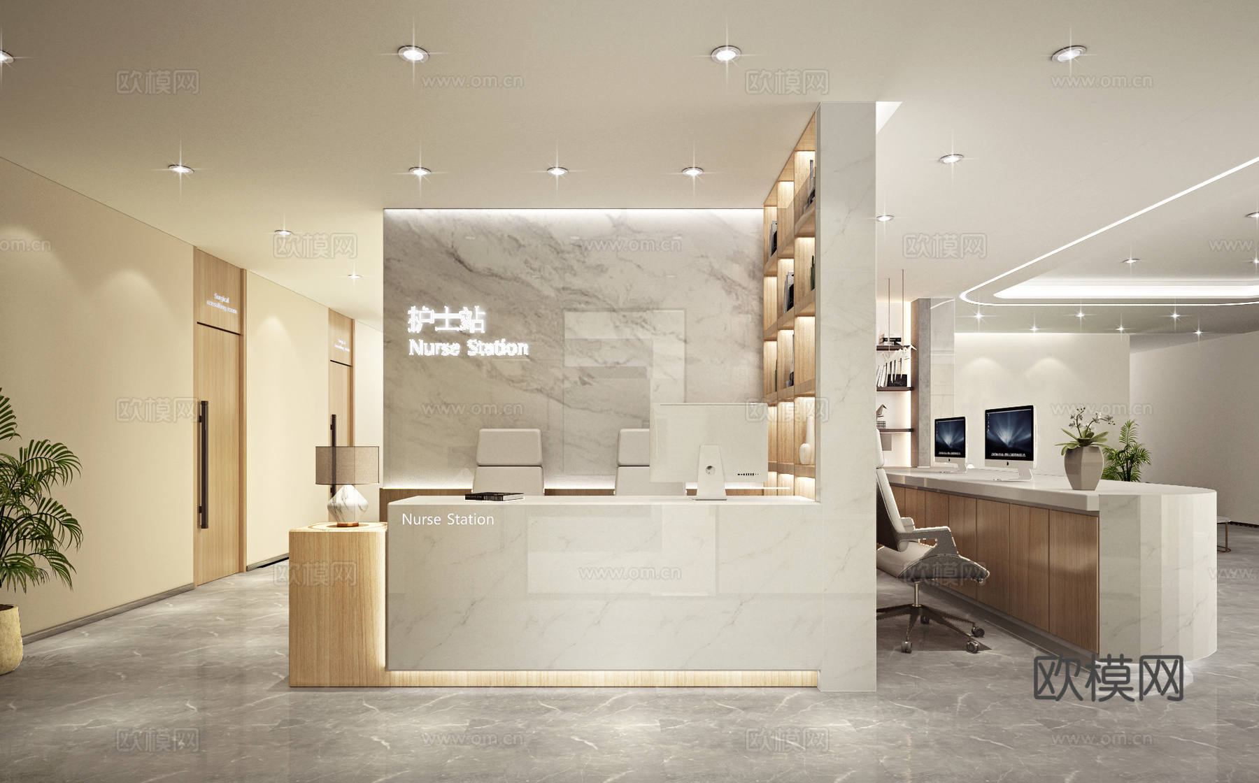 轻奢美容整形医院施工图+效果图cad施工图