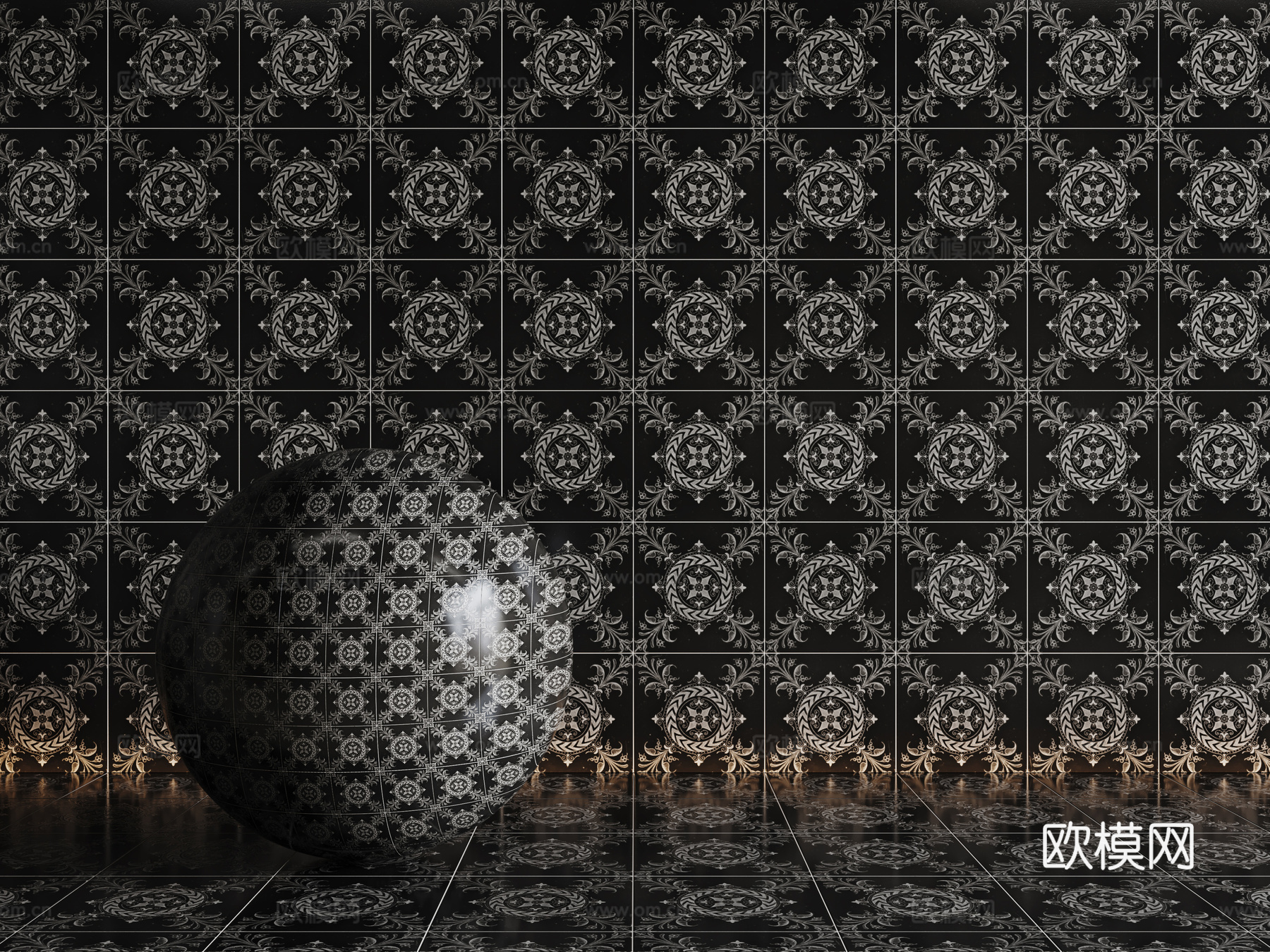 法式拼花瓷砖 厨房瓷砖 洗手间瓷砖 地砖 墙砖 花砖su模型