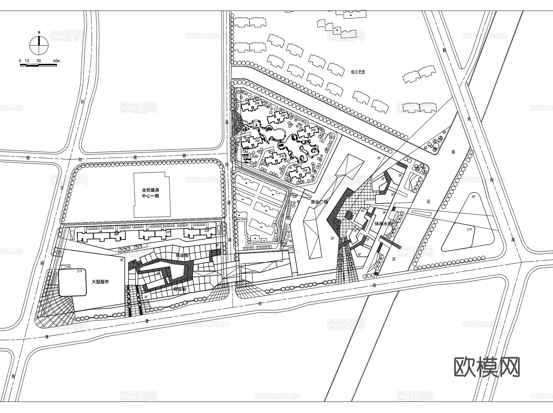 常州商业综合体建筑平面CAD施工图+文本+SUcad施工图