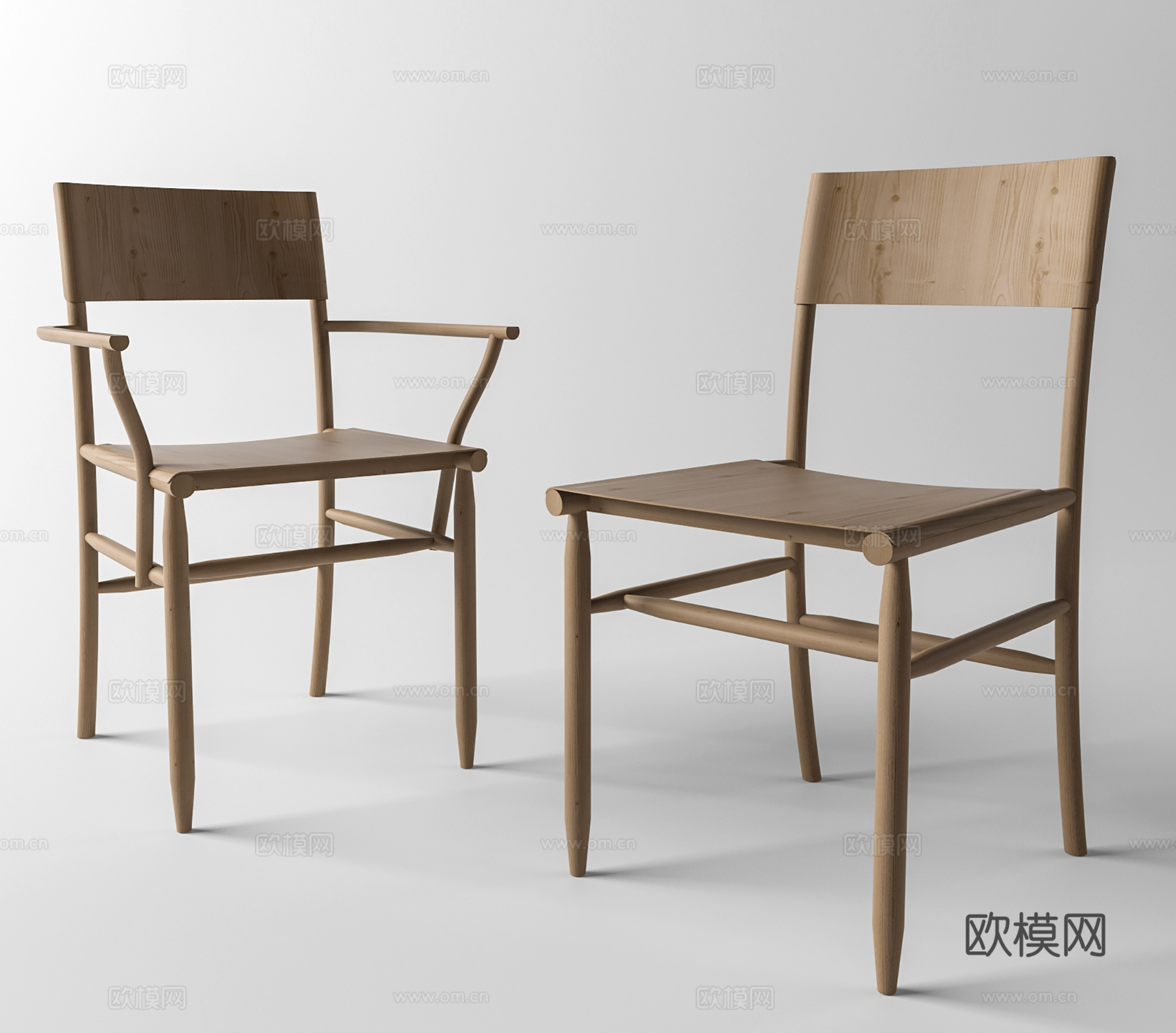 现代休闲椅子3d模型下载（渲染图1）