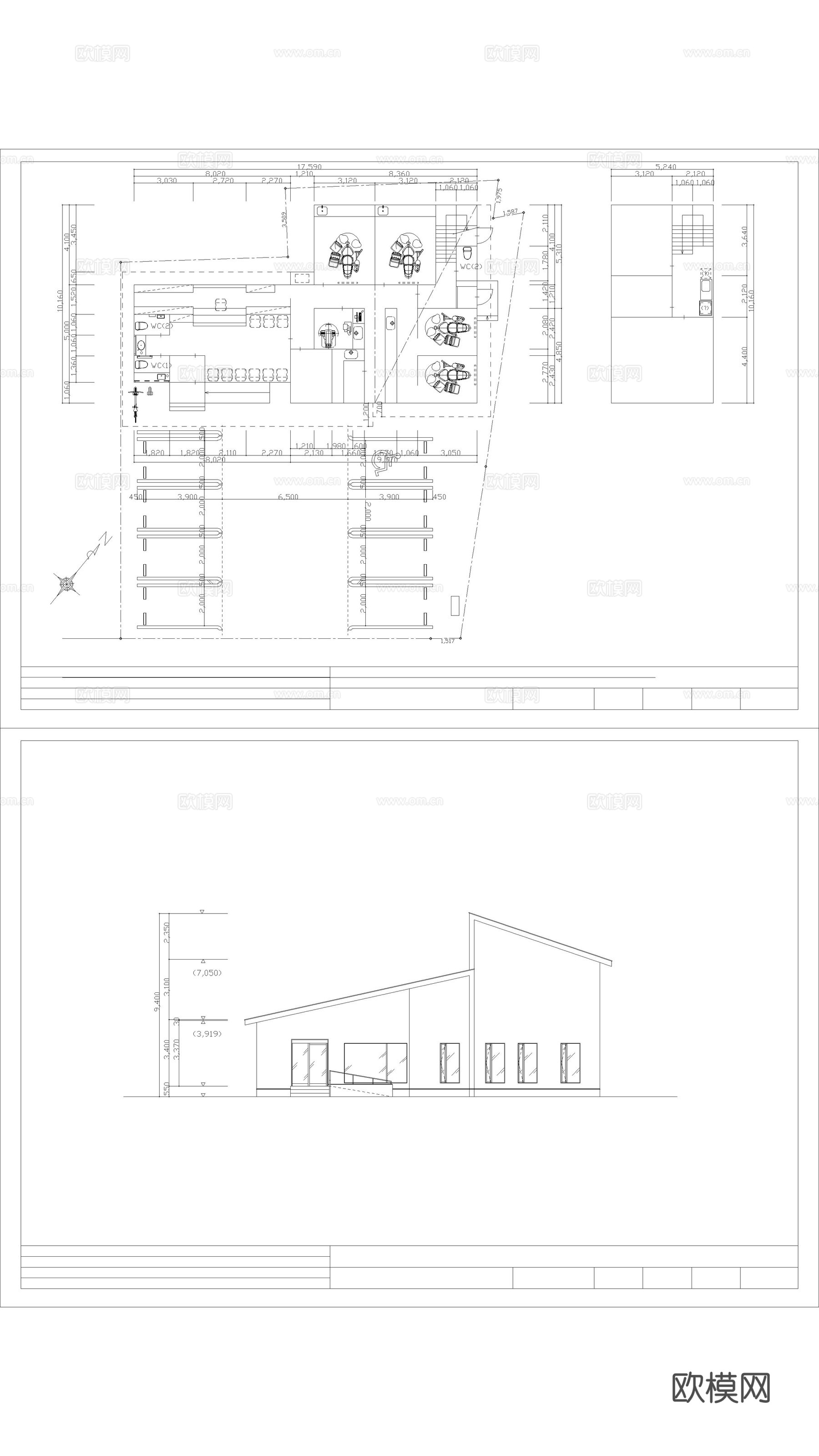 牙科诊所平立面图cad施工图
