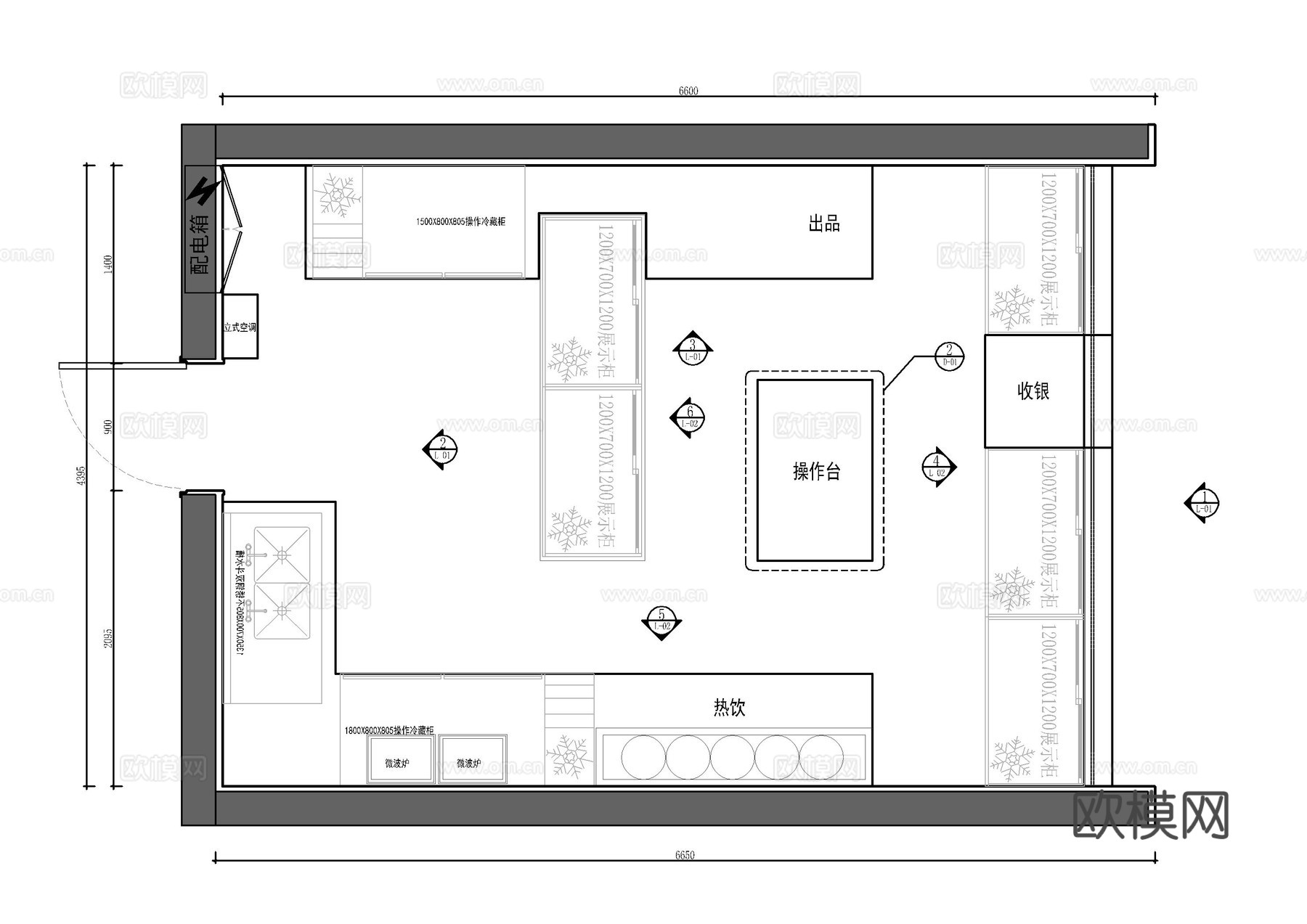 中式熟食店施工图cad施工图