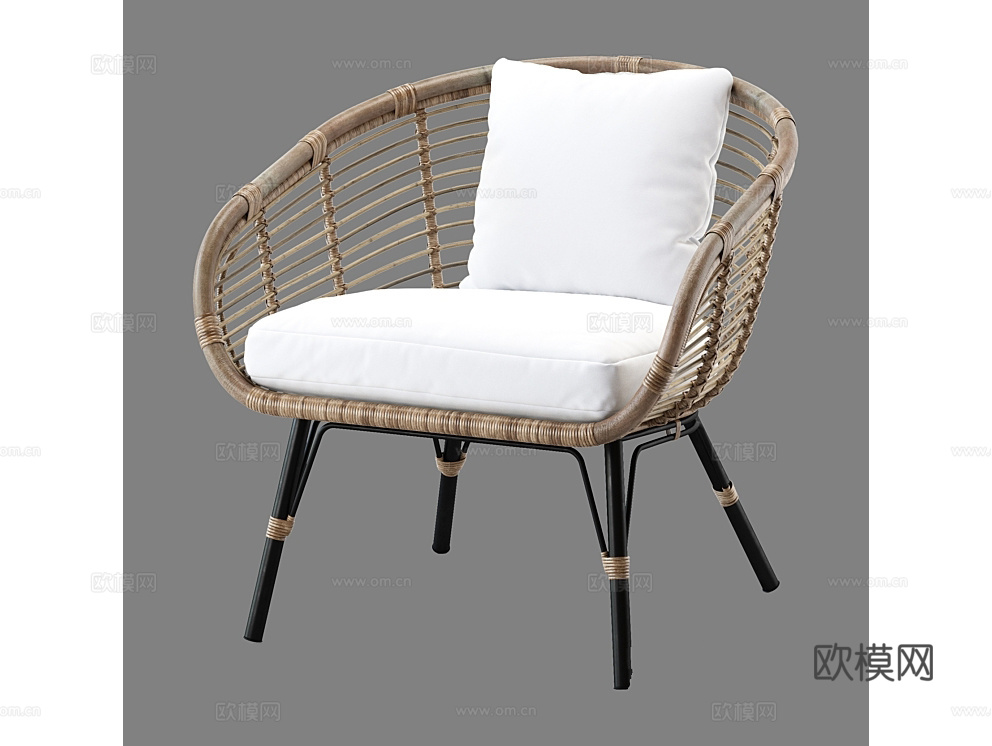 LoftDesigne 中古风户外椅3d模型下载（渲染图1）