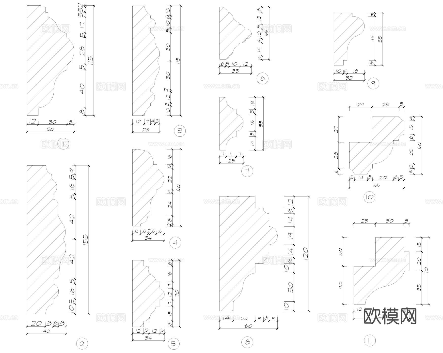 装饰线节点大样CAD施工详图cad施工图