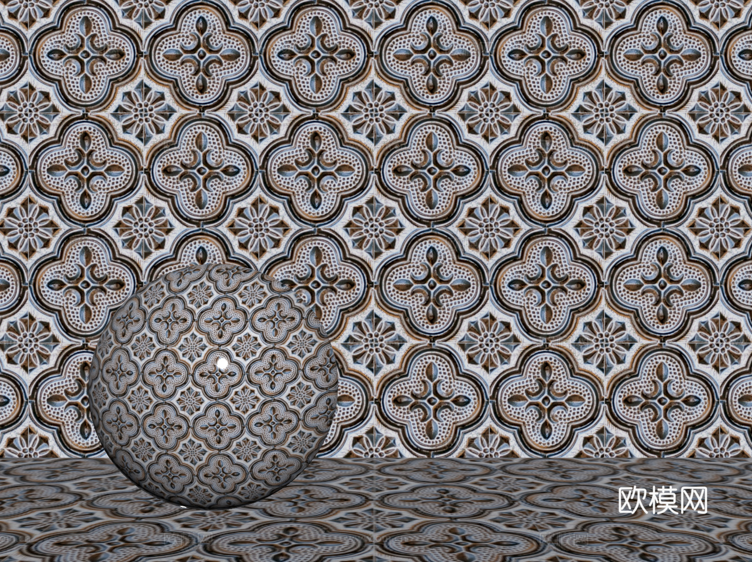 法式拼花瓷砖 厨房瓷砖 洗手间瓷砖 地砖 墙砖 花砖su模型