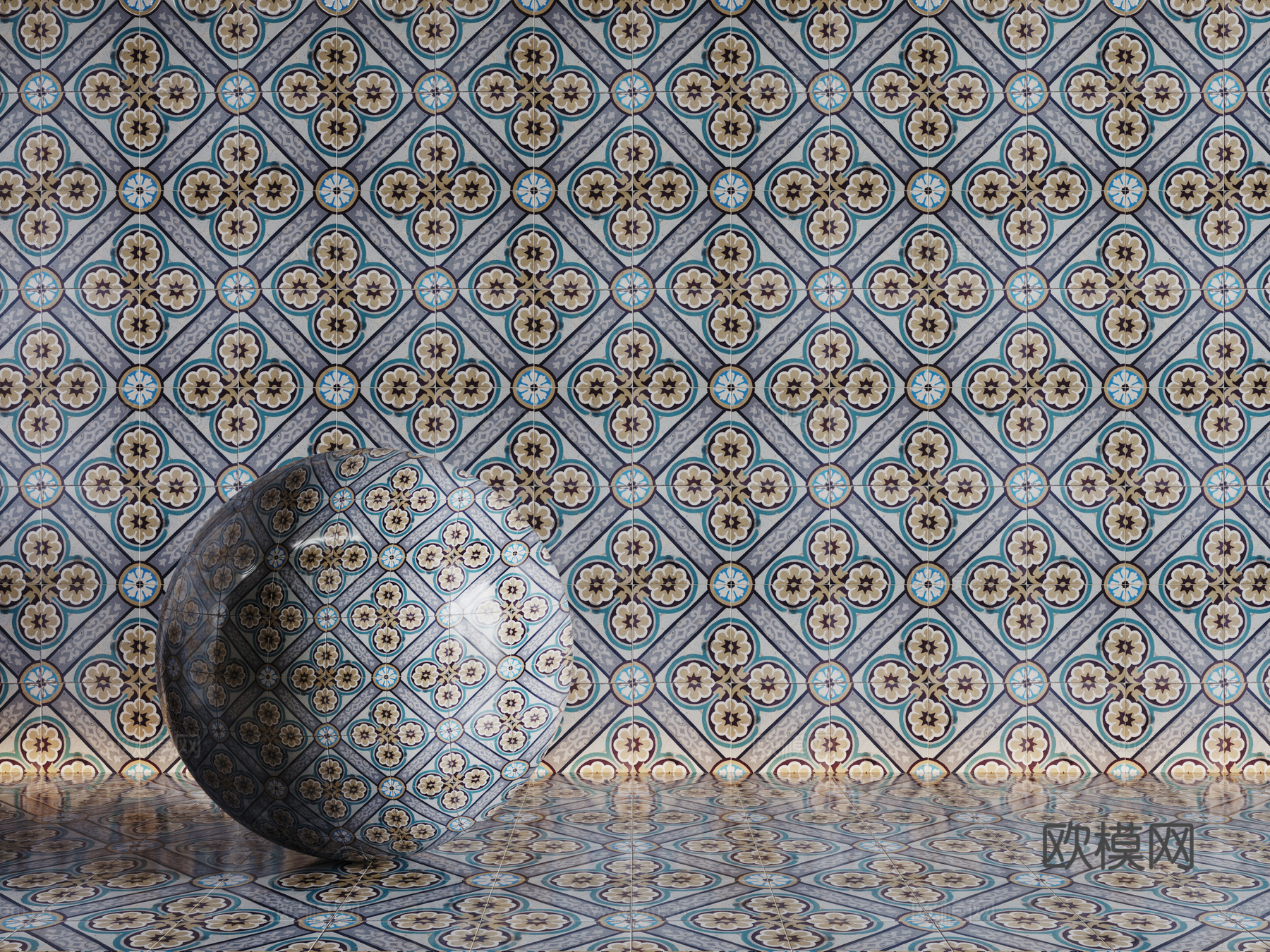 法式拼花瓷砖 厨房瓷砖 洗手间瓷砖 地砖 墙砖 花砖su模型