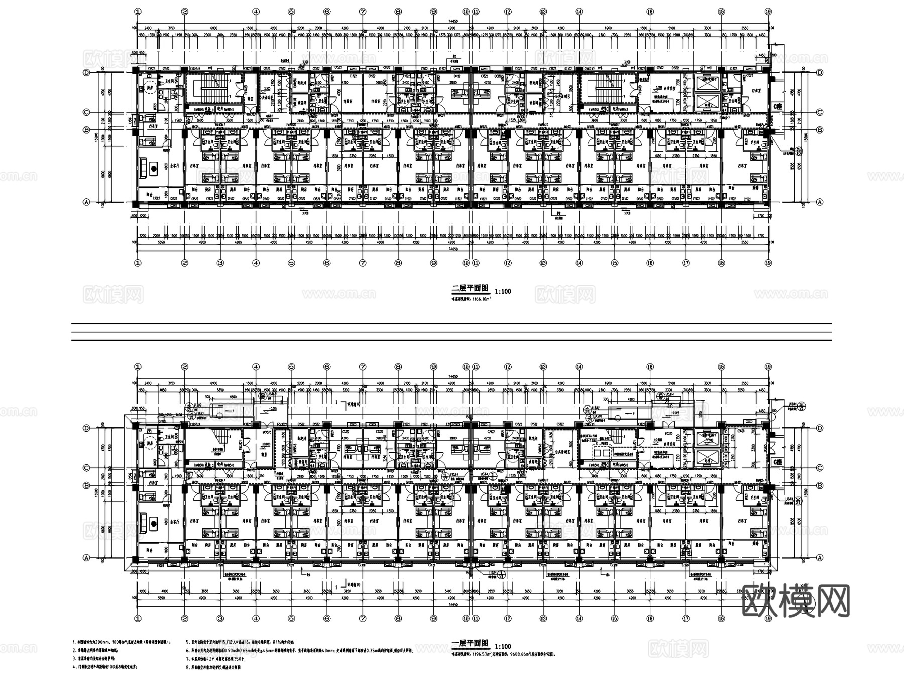 成武县养老康复中心建筑规划CAD施工图全套cad施工图