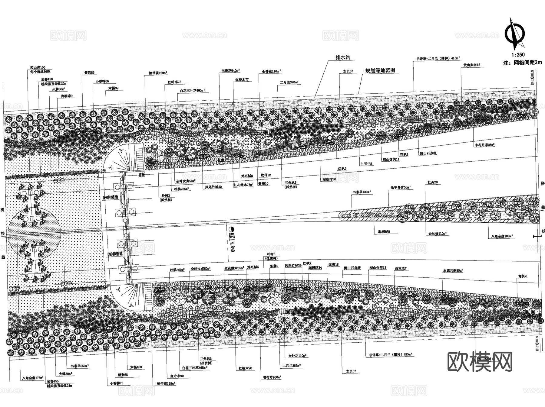 城市道路景观规划设计CAD施工图集 25套cad施工图