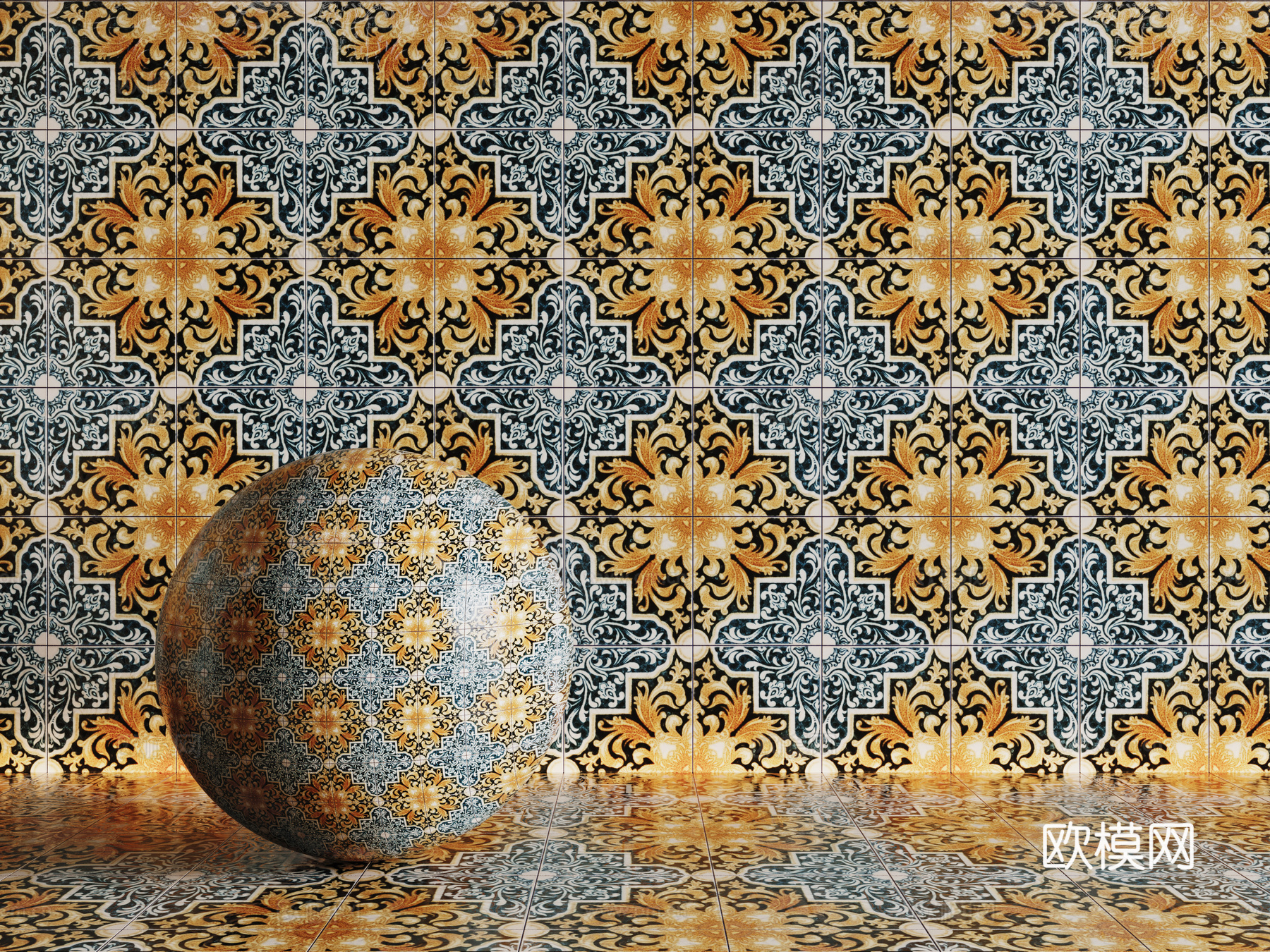 法式拼花瓷砖 厨房瓷砖 洗手间瓷砖 地砖 墙砖 花砖su模型