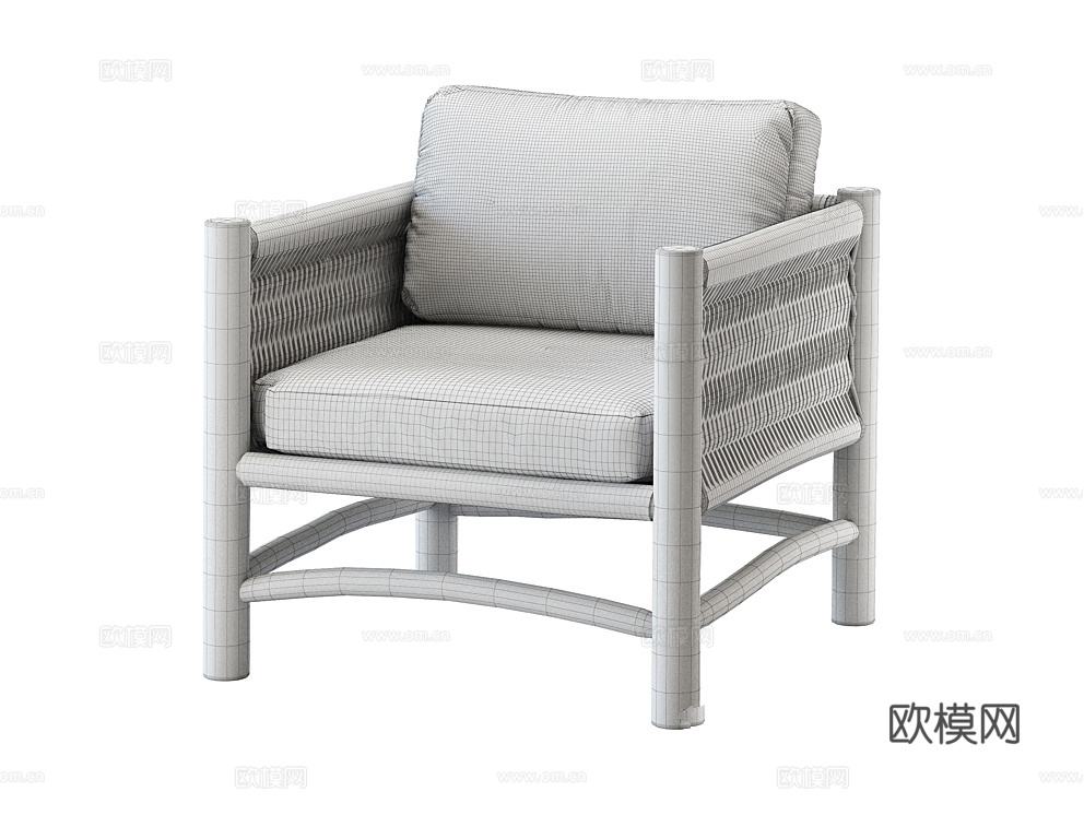 LoftDesigne 中古风户外椅3d模型下载（渲染图2）