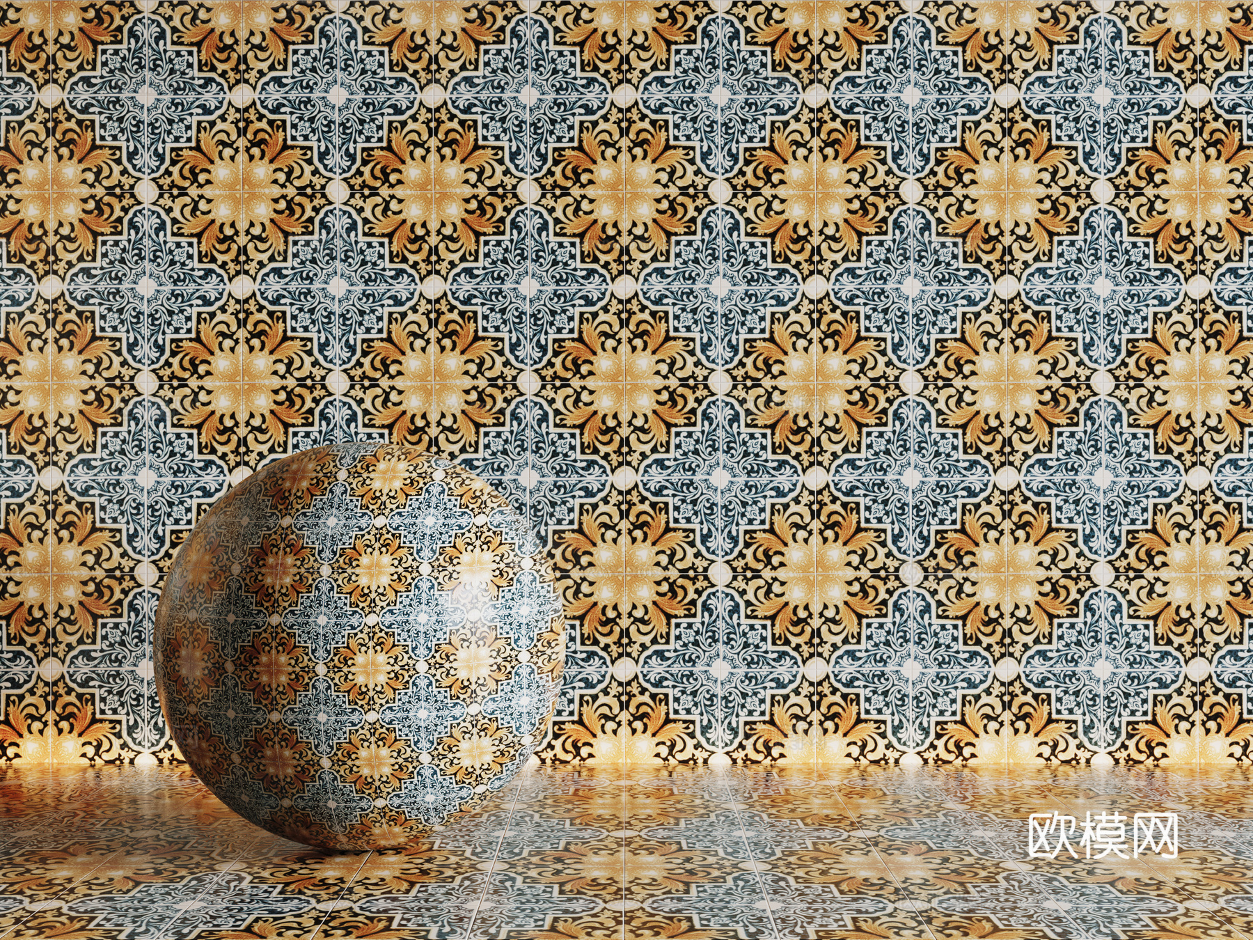 法式拼花瓷砖 厨房瓷砖 洗手间瓷砖 地砖 墙砖 花砖su模型