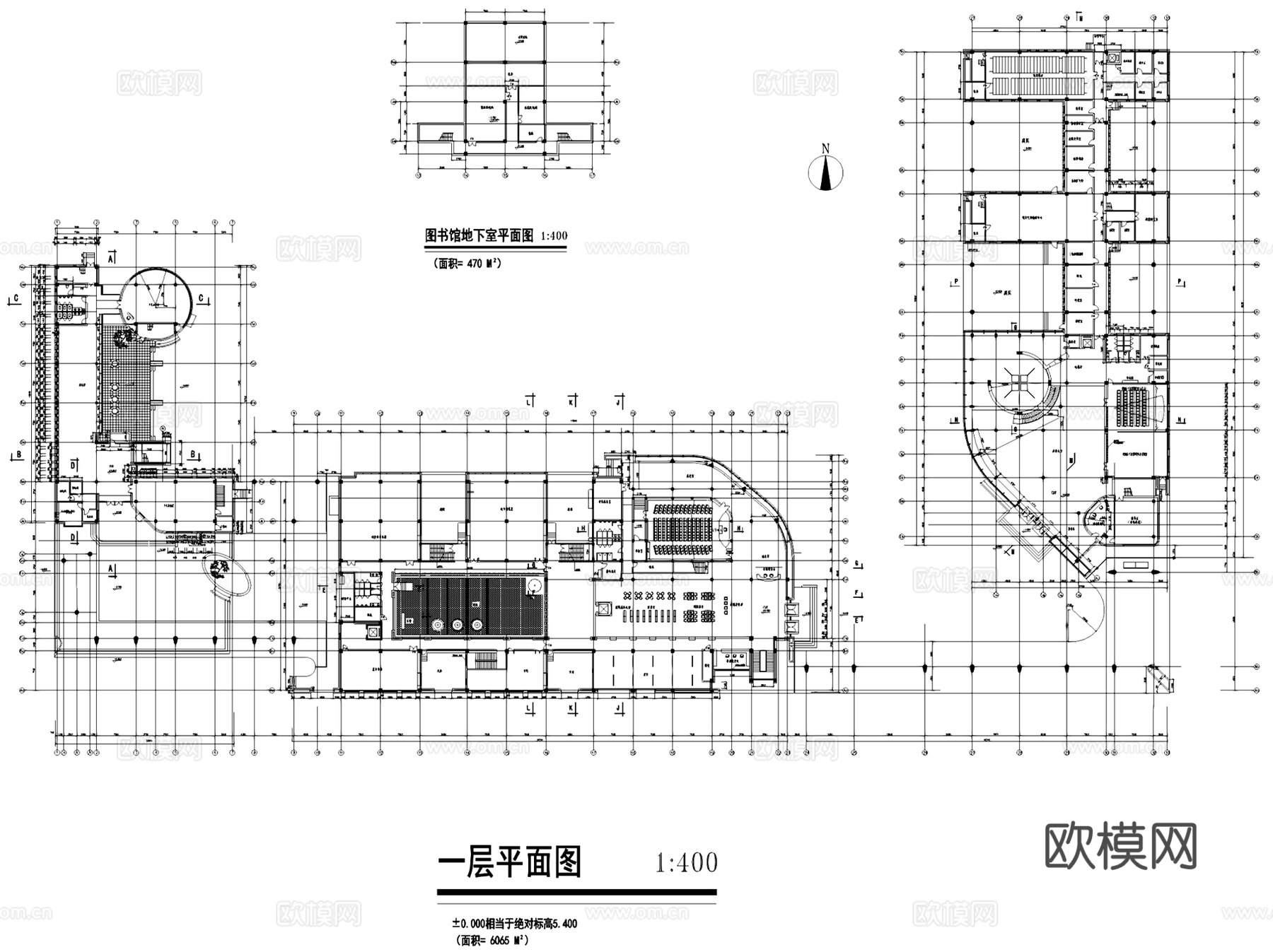 浙江长兴县图书馆档案馆建筑CAD施工图集+文本cad施工图