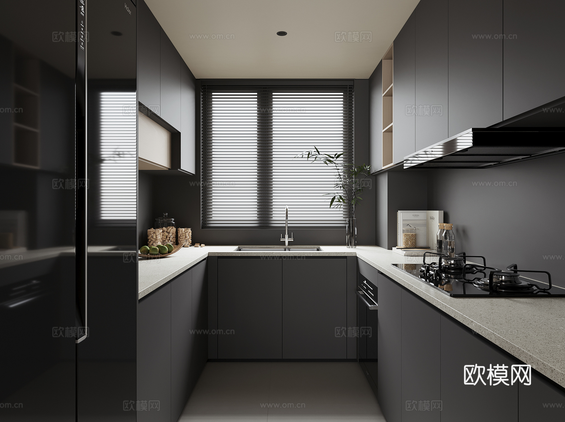 现代家居厨房su模型