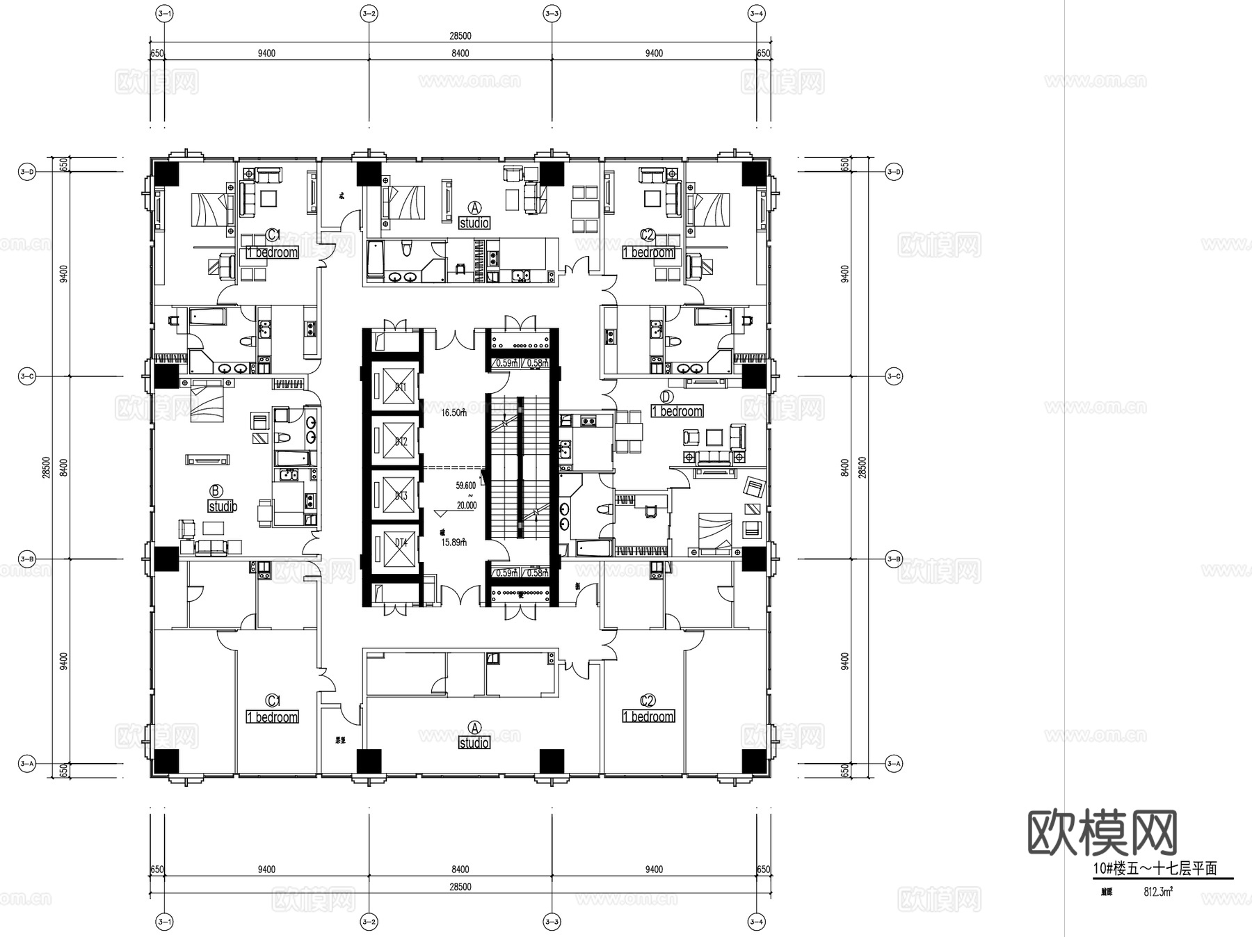 苏州万科城市商住综合体建筑CAD施工图+SU+文本cad施工图