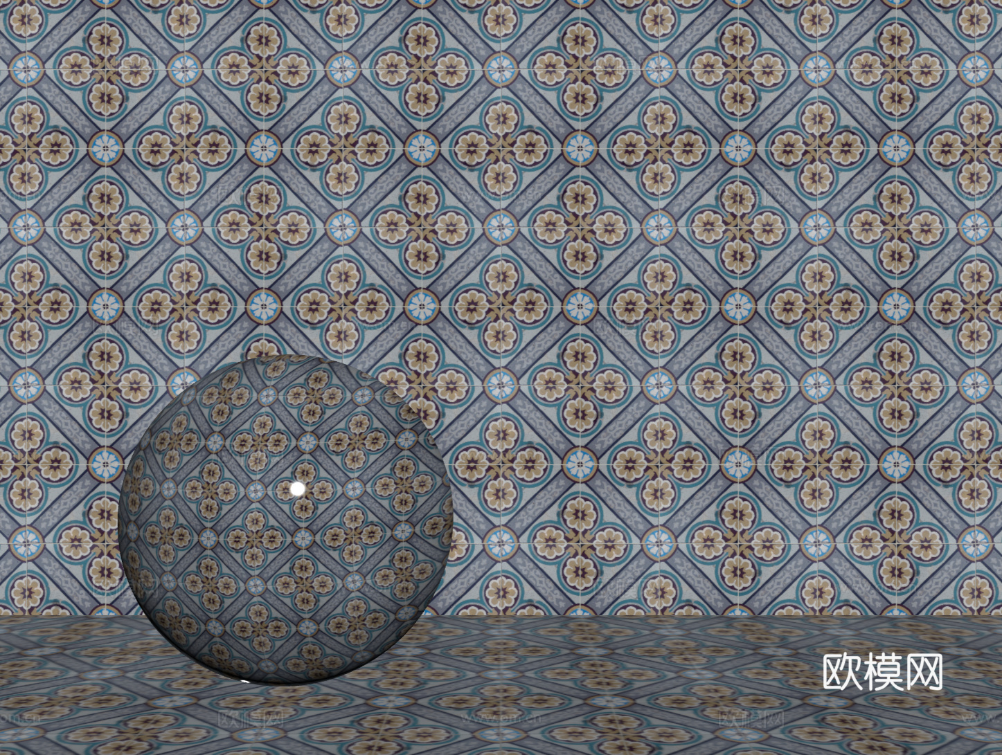 法式拼花瓷砖 厨房瓷砖 洗手间瓷砖 地砖 墙砖 花砖su模型