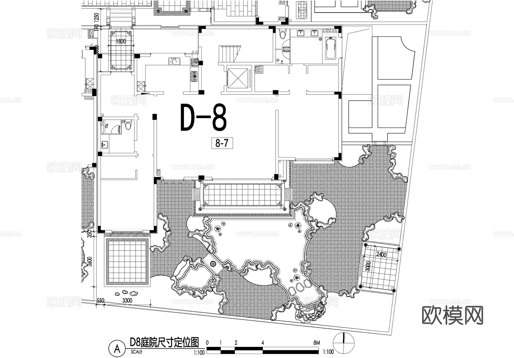 新中式别墅庭院景观平面图CAD施工图cad施工图