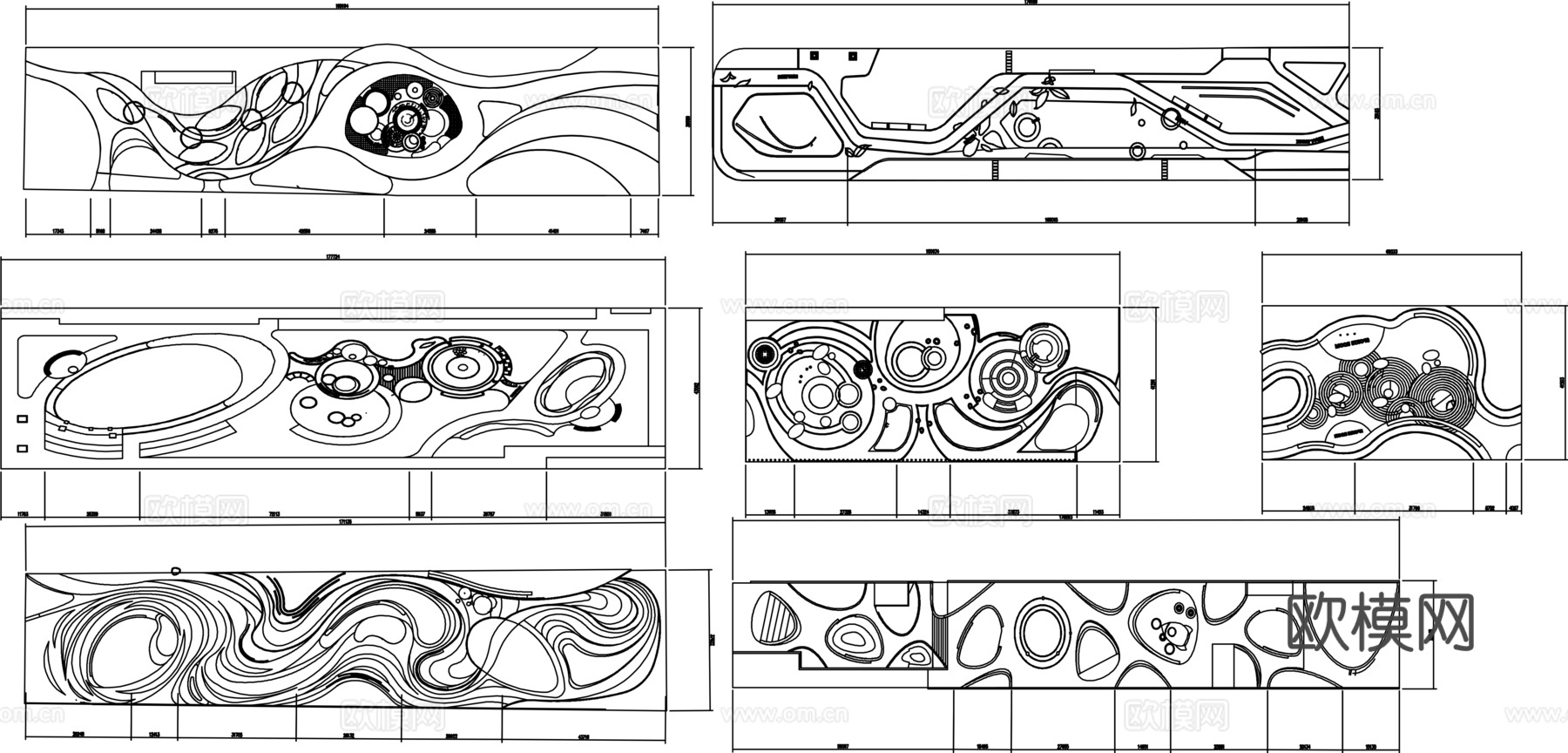 线性公园 口袋公园 街角公园 广场 小游园 儿童活动区cad施工图