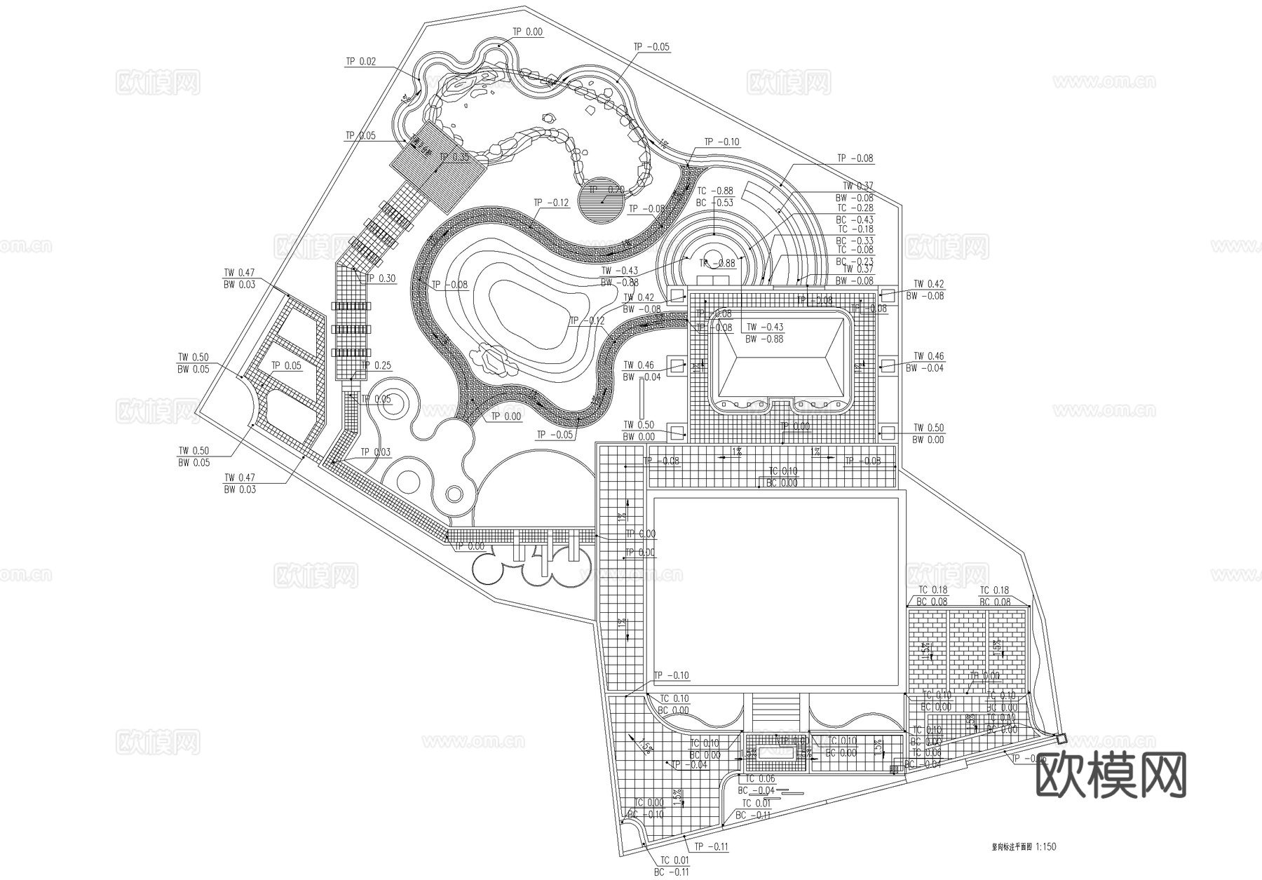别墅花园私家庭院景观平面图集CAD施工图cad施工图