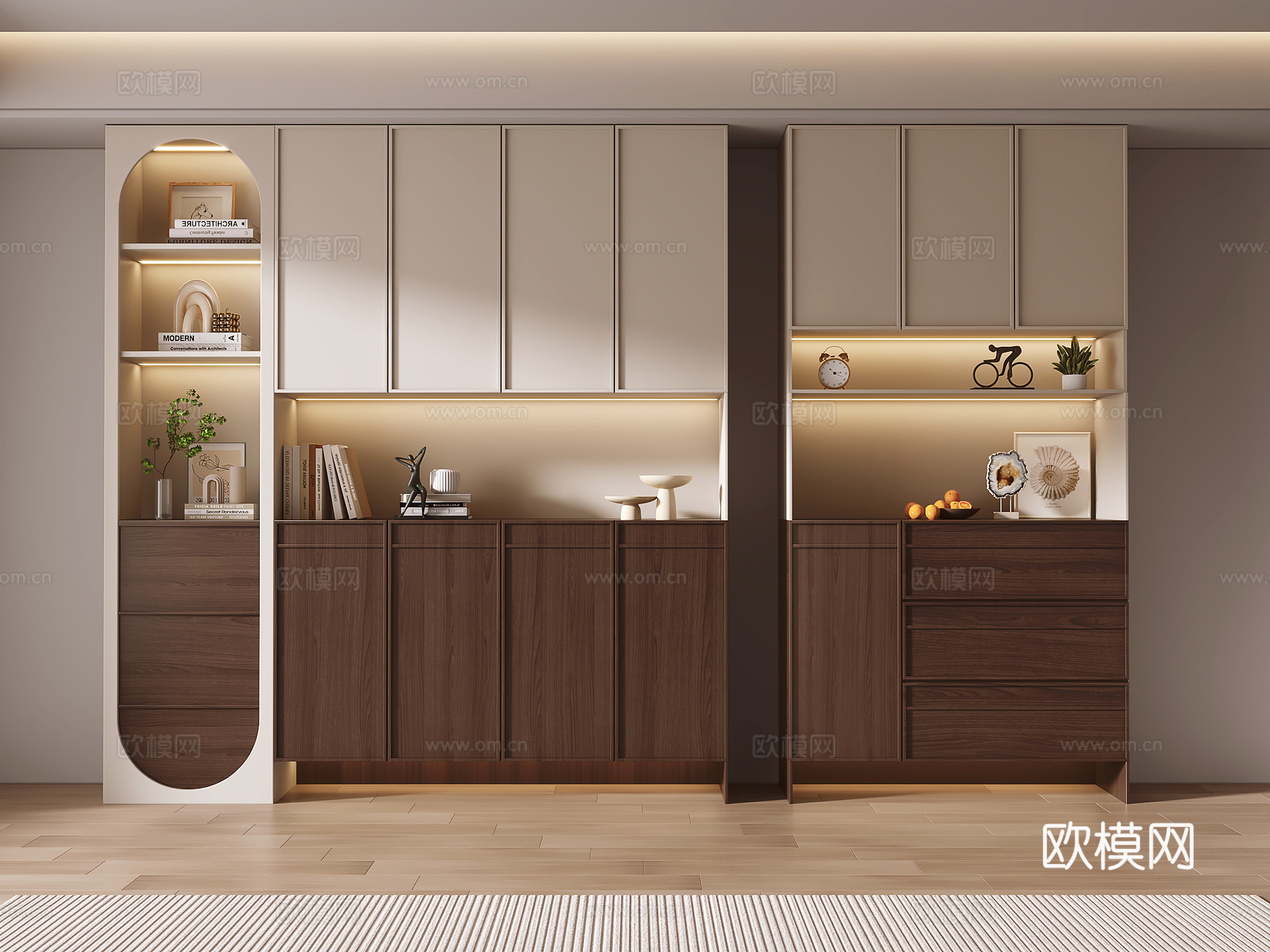 中古风玄关柜 鞋柜su模型