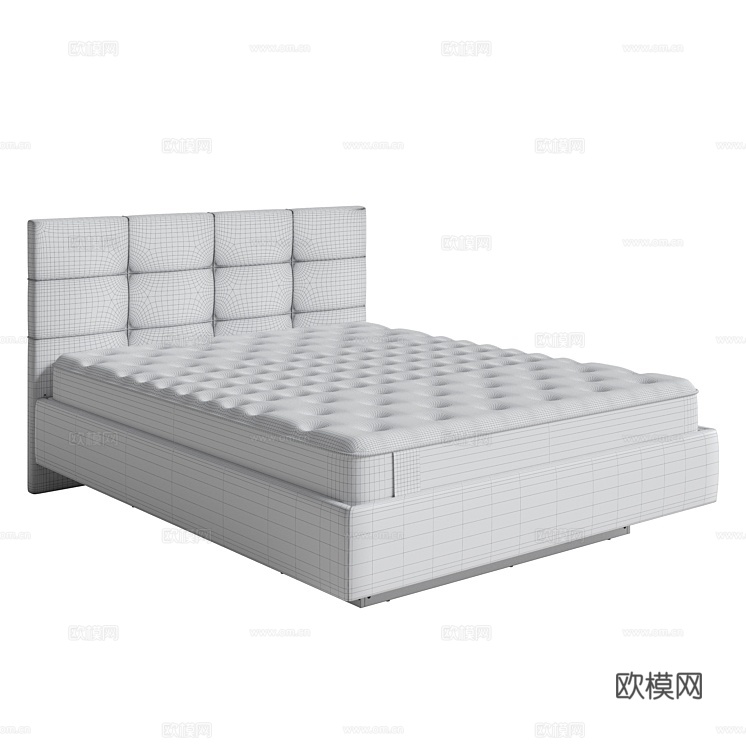 Raiton 双人床 床垫3d模型下载（渲染图2）