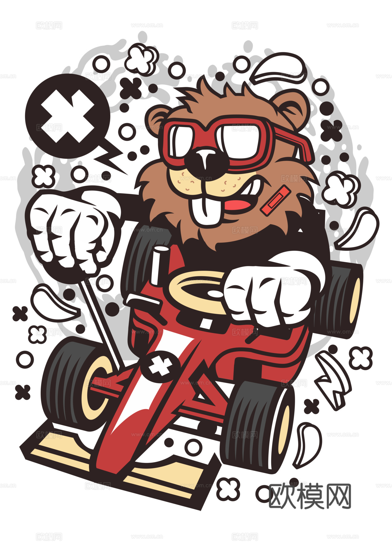 创意卡通潮流涂鸦插画印花19下载